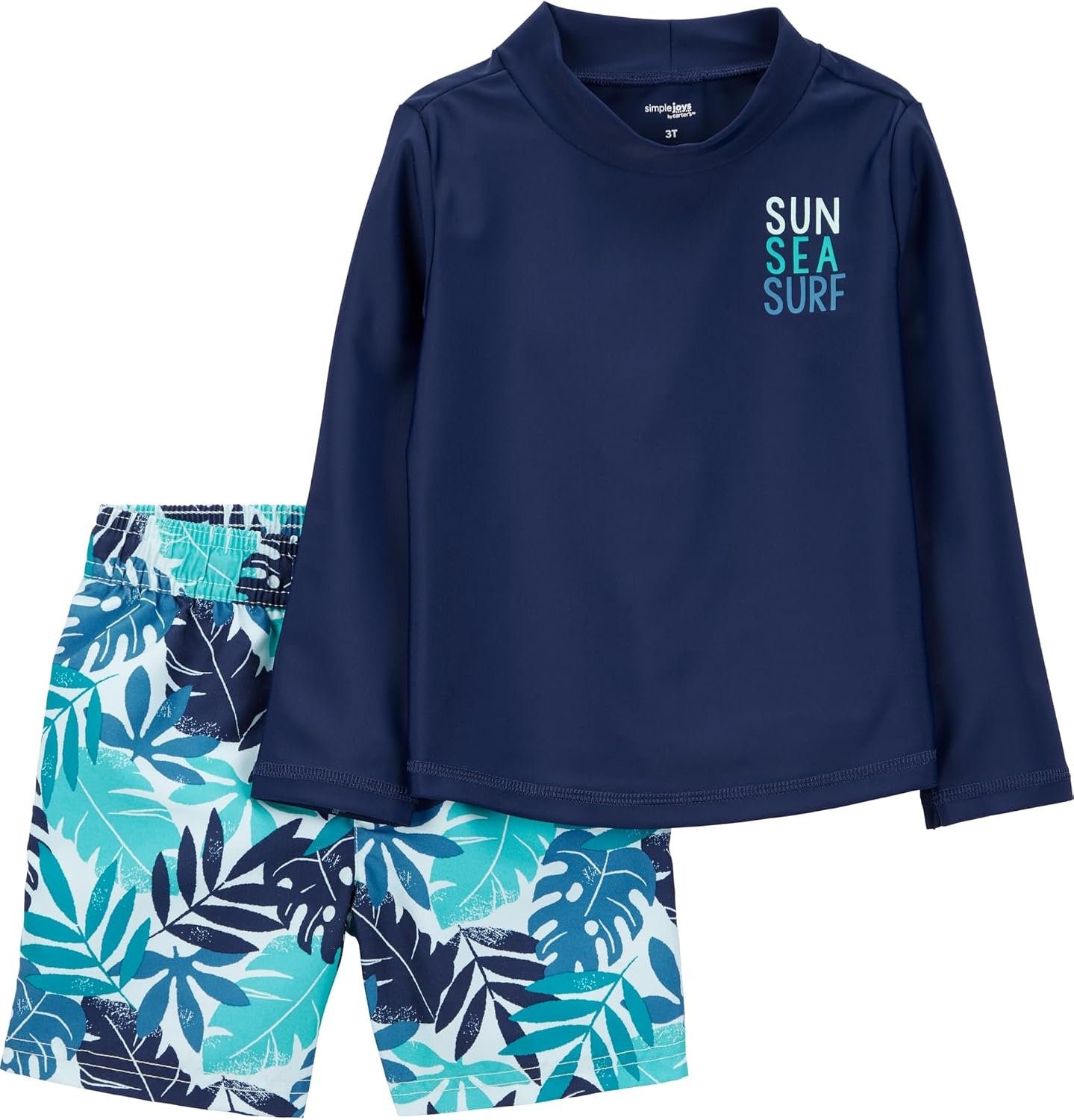 Simple Joys by Carter’s Baby Boys’ Swimsuit Trunk and Rashguard Set