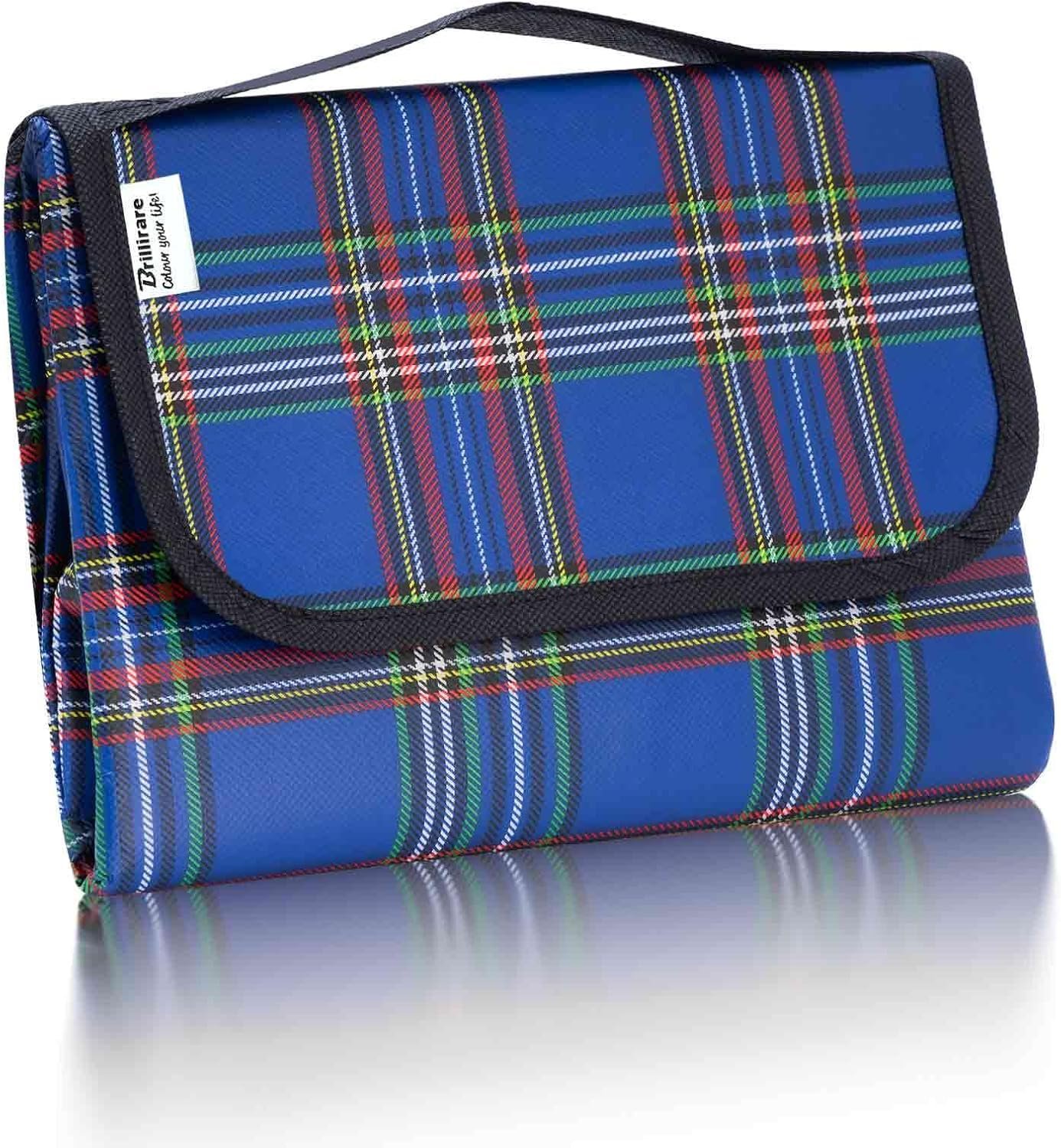 Beach Picnic Blanket, Sandproof Waterproof Camping Blankets Large, Outdoor Sandfree Foldable Mat 55x40in, Oversized Packable Family Mats for Hiking, Camping, Park, Travel, Grass Concert-Blue