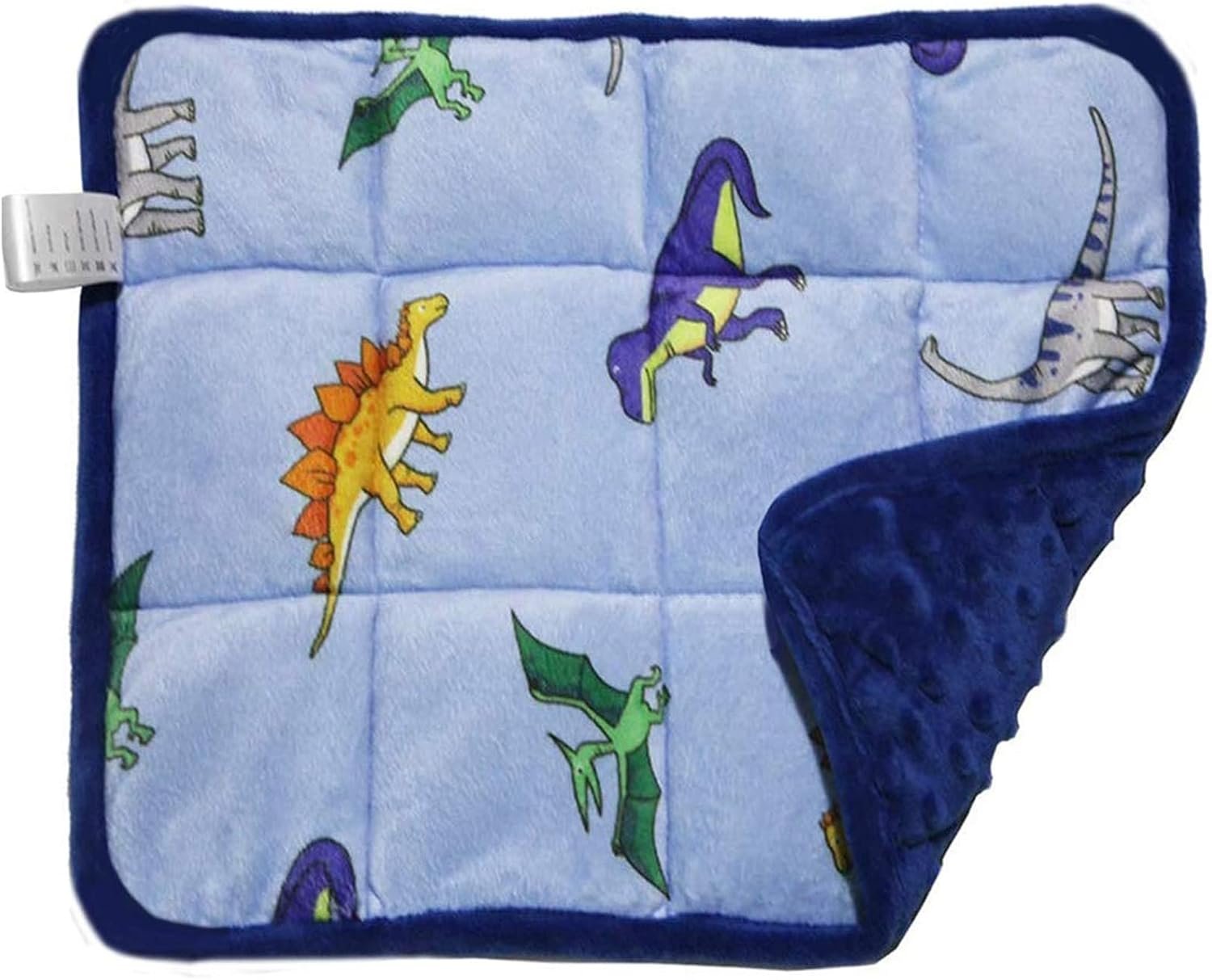 MAXTID Weighted Lap Pad for Kids 5 Pound Travel Size Mini Weighted Lap Blanket Blue Dinosaur 16″x22″ for Kids Boys Sensory Gifts