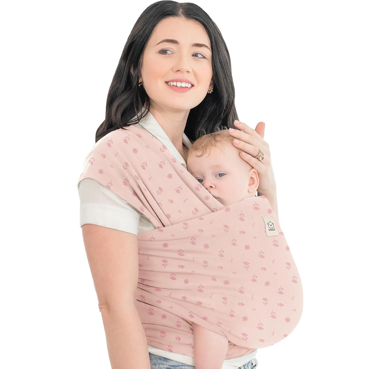 KeaBabies Baby Wrap Carrier, All in 1 Original Baby Carrier (Pink Daisies) | Newborn to Toddler Sling, Easy to Wear, Hands Free Bonding, Lightweight, Breathable Infant Wraps