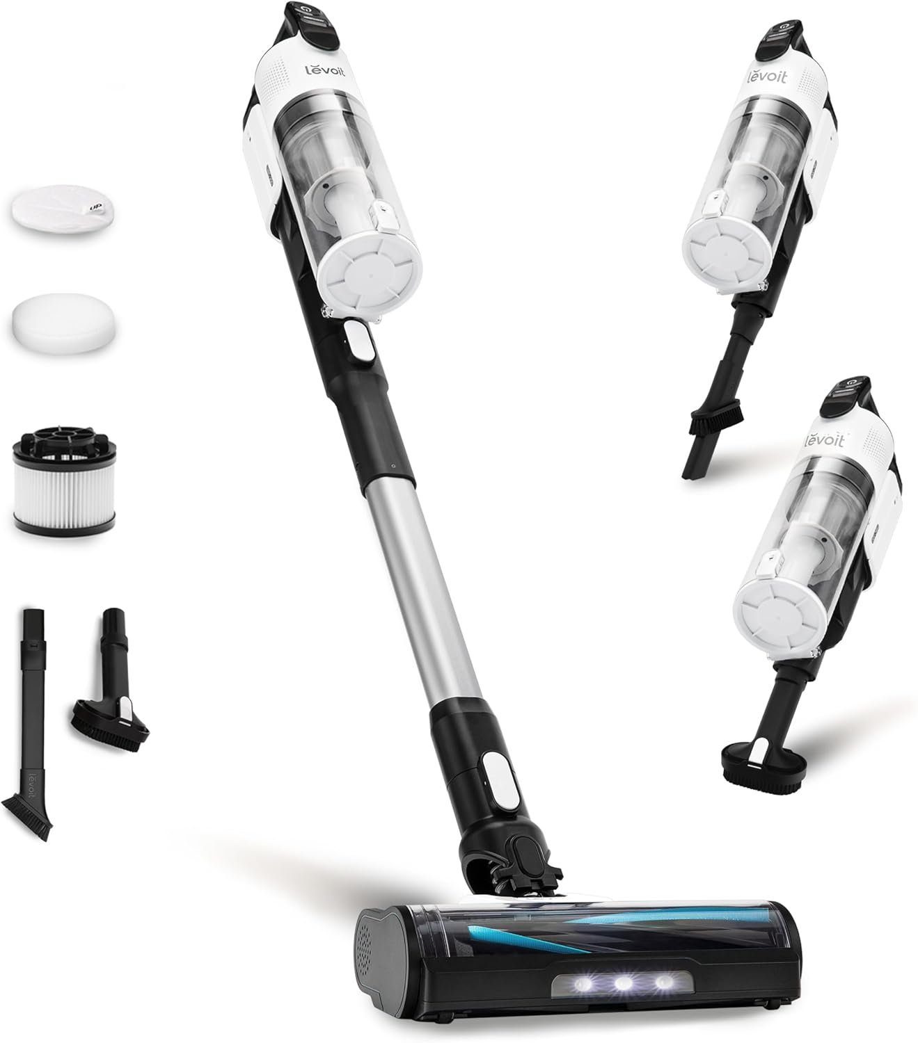 Levoit Cordless Vacuum Cleaner, Anti-Tangle for Pet Hair, Up to 50 Minutes | Powerful Suction, Lightweight, Rechargeable, Versatile for Carpets & Hard Floors, 180° Lay-Flat Design, LVAC-200