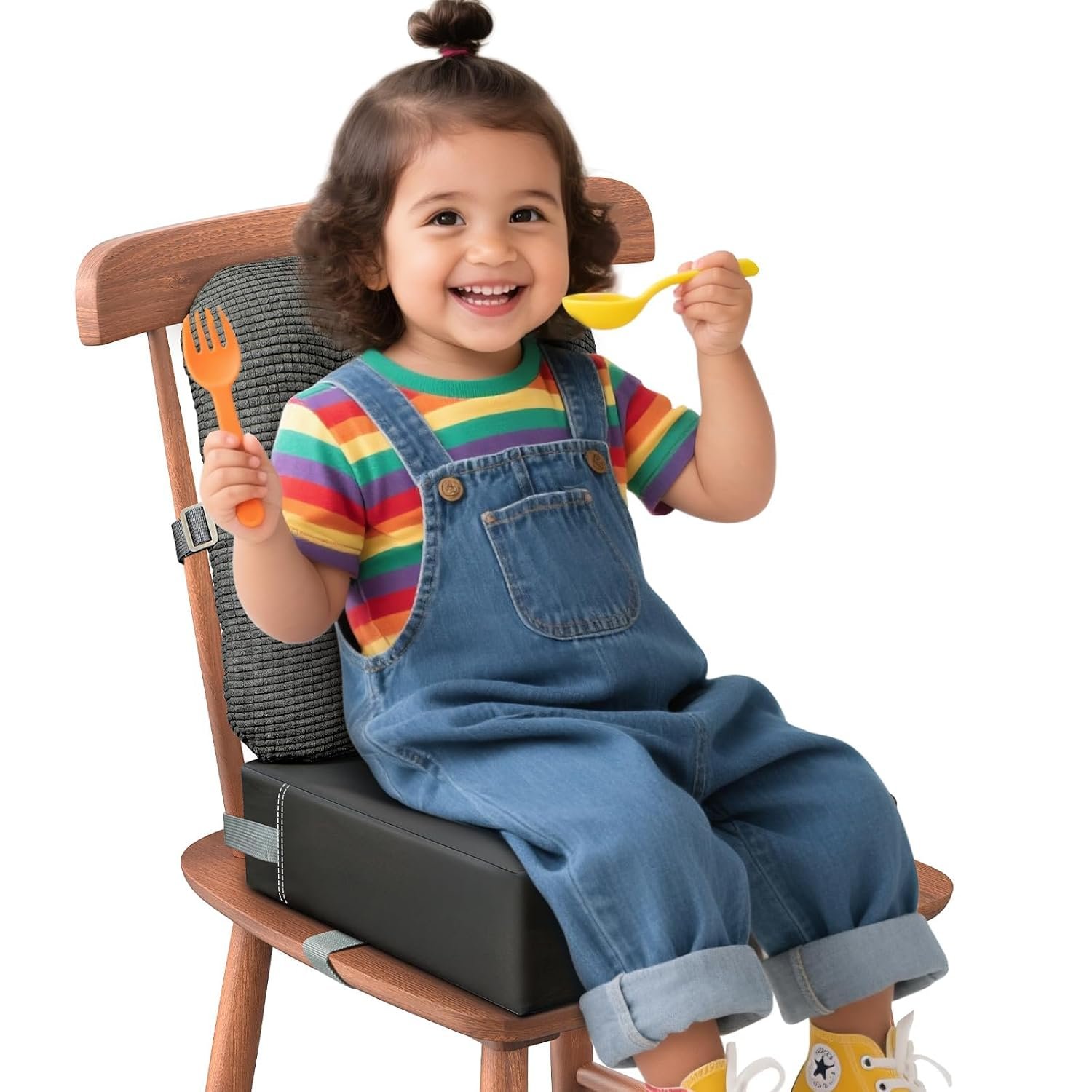 Booster Seat for Kitchen Chair,Toddler Booster Seats with Adjustable Washable Safety Belts Kitchen Dining Table Booster Seat, Portable Travel Increasing Cushion for Baby Child Kid Boy Girl