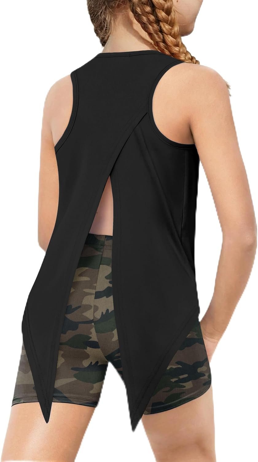 Arshiner Girls 2 Piece Outfits Summer Tank Tops and Biker Shorts Sets