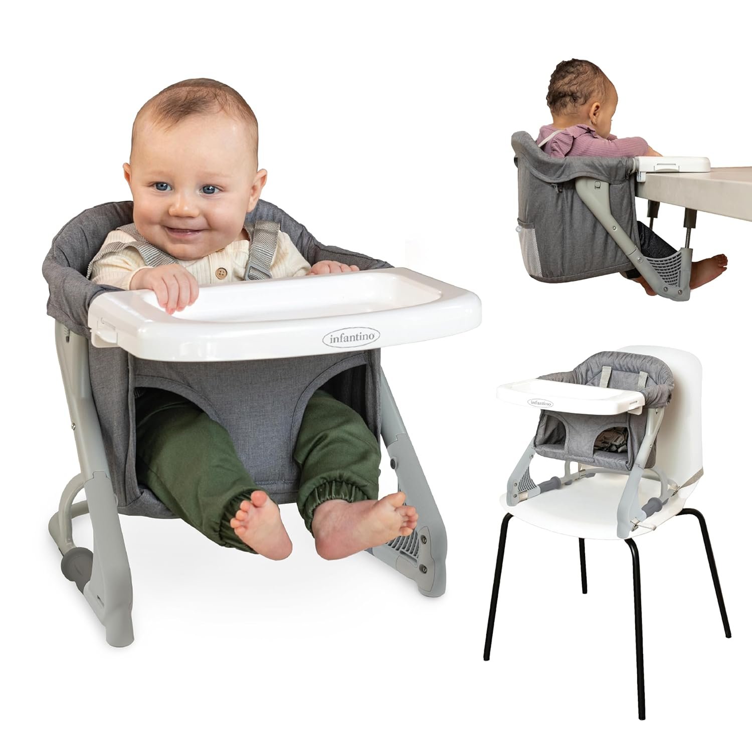 Infantino Ultimate Travel Booster, High Chair & Seat, Gray