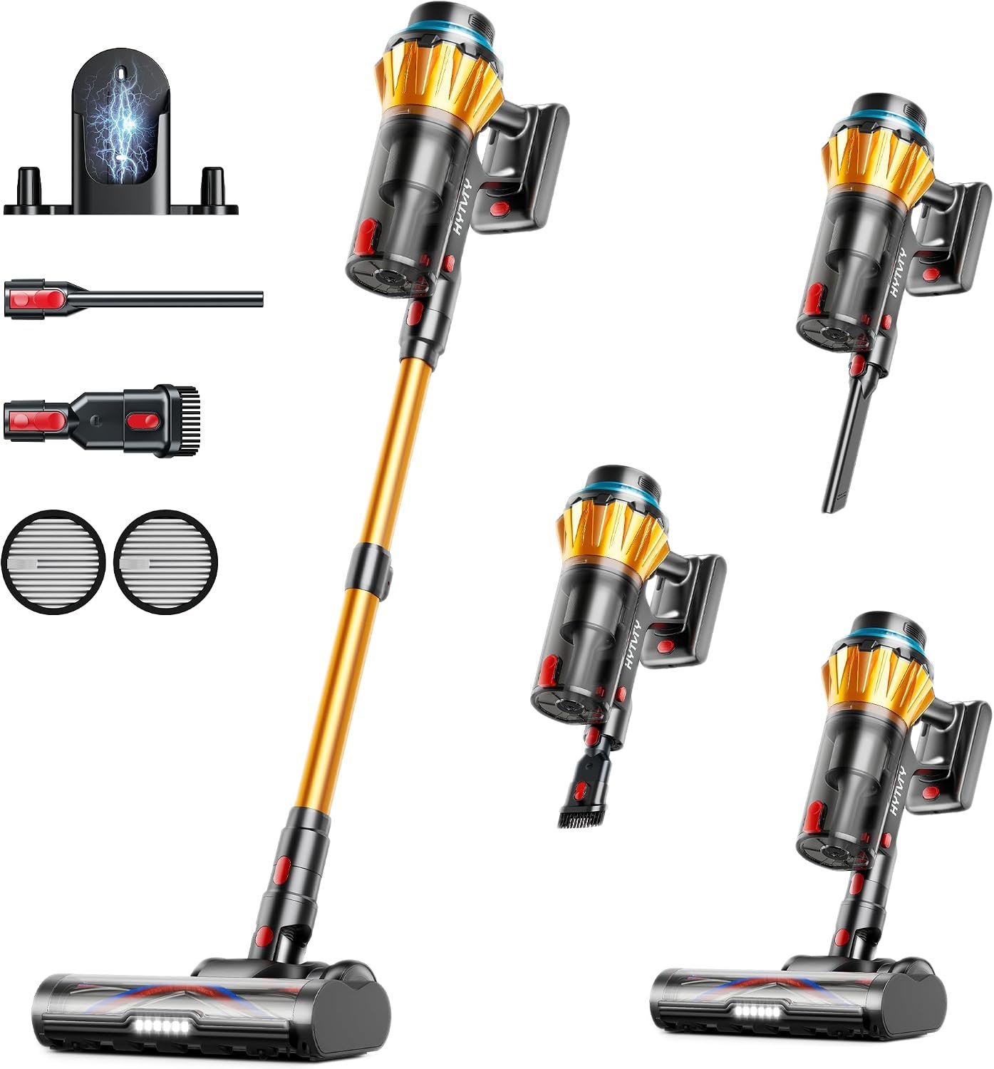 Cordless Vacuum Cleaner, 650W/60Kpa/70 Mins Cordless Stick Vacuum, Self-Standing Wireless Vacuum with LED Displsy, 1.8L Dust Cup, Anti-Tangle Vacuum Cordless, Vacuum Cleaners for Home/Pet Hair/Carpet