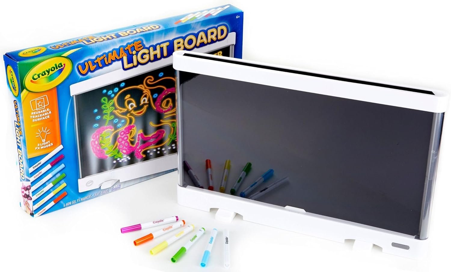 Crayola Ultimate Light Board – White, Kids Drawing Tablet, Gifts for Kids, LED Drawing Board, Sketching Art Projector, Toys for Boys & Girls, 6+
