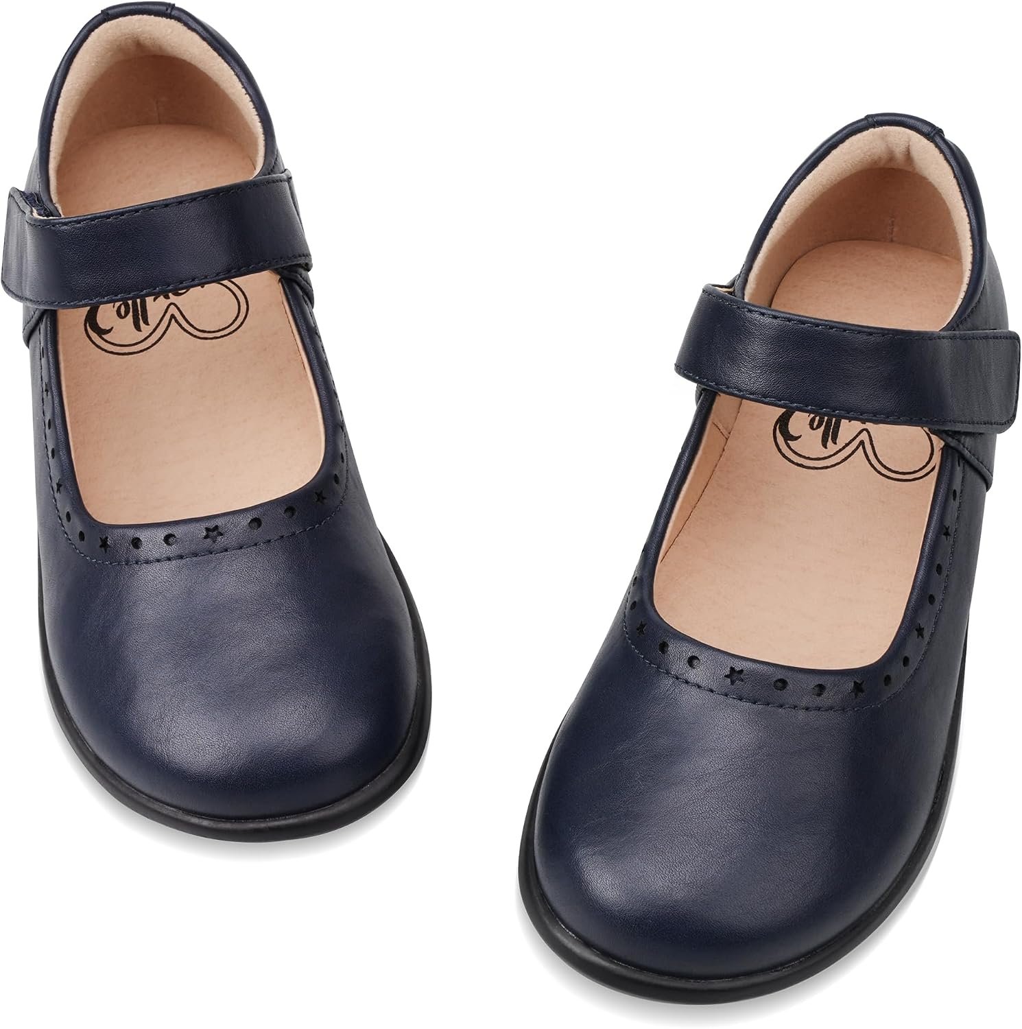 Stelle Mary Jane Shoes for Girls School Uniform Flats Dress Shoes Church for Little/Big Kids | Breathable upper, Hook-and-loop strap, Cushioned comfort, Flexible outsole, Uniform, Party, Dress occasions