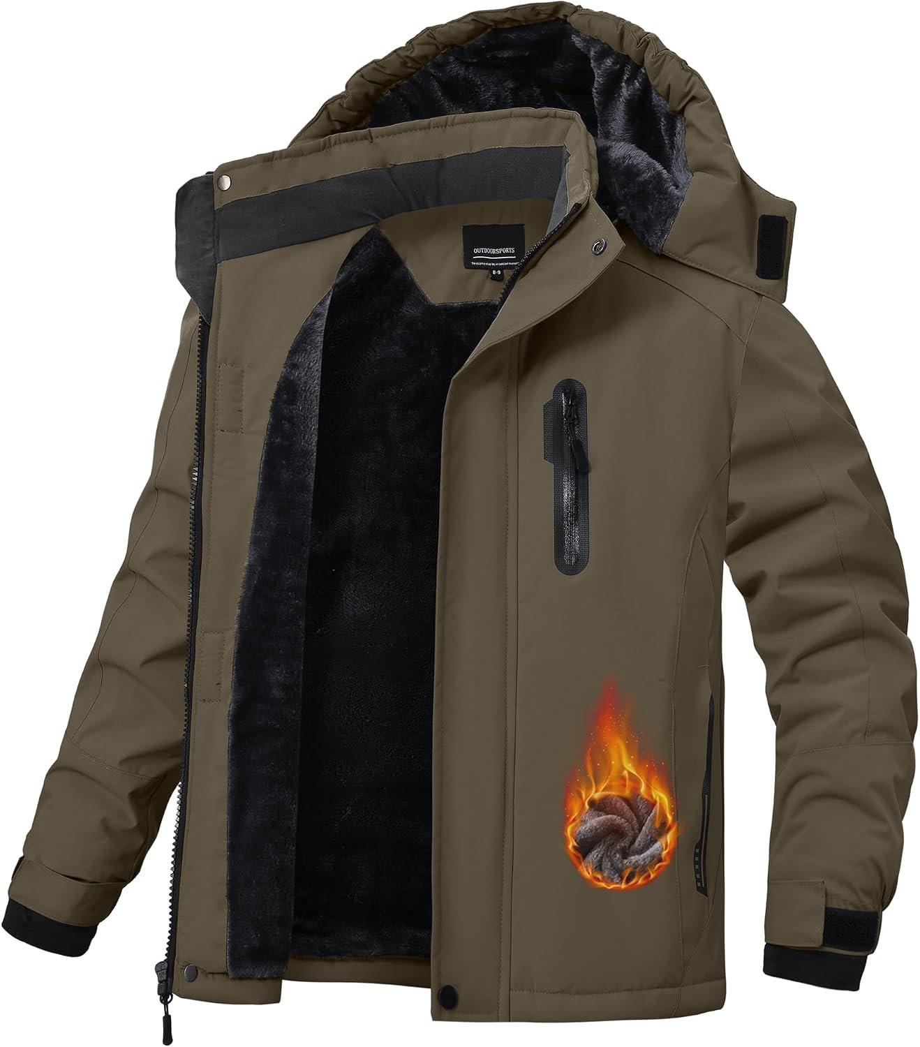 QMP Winter Jacket for Boys and Girls Waterproof Ski Jacket Winter Snow Coat Hooded Fleece Windproof with Zip Pockets