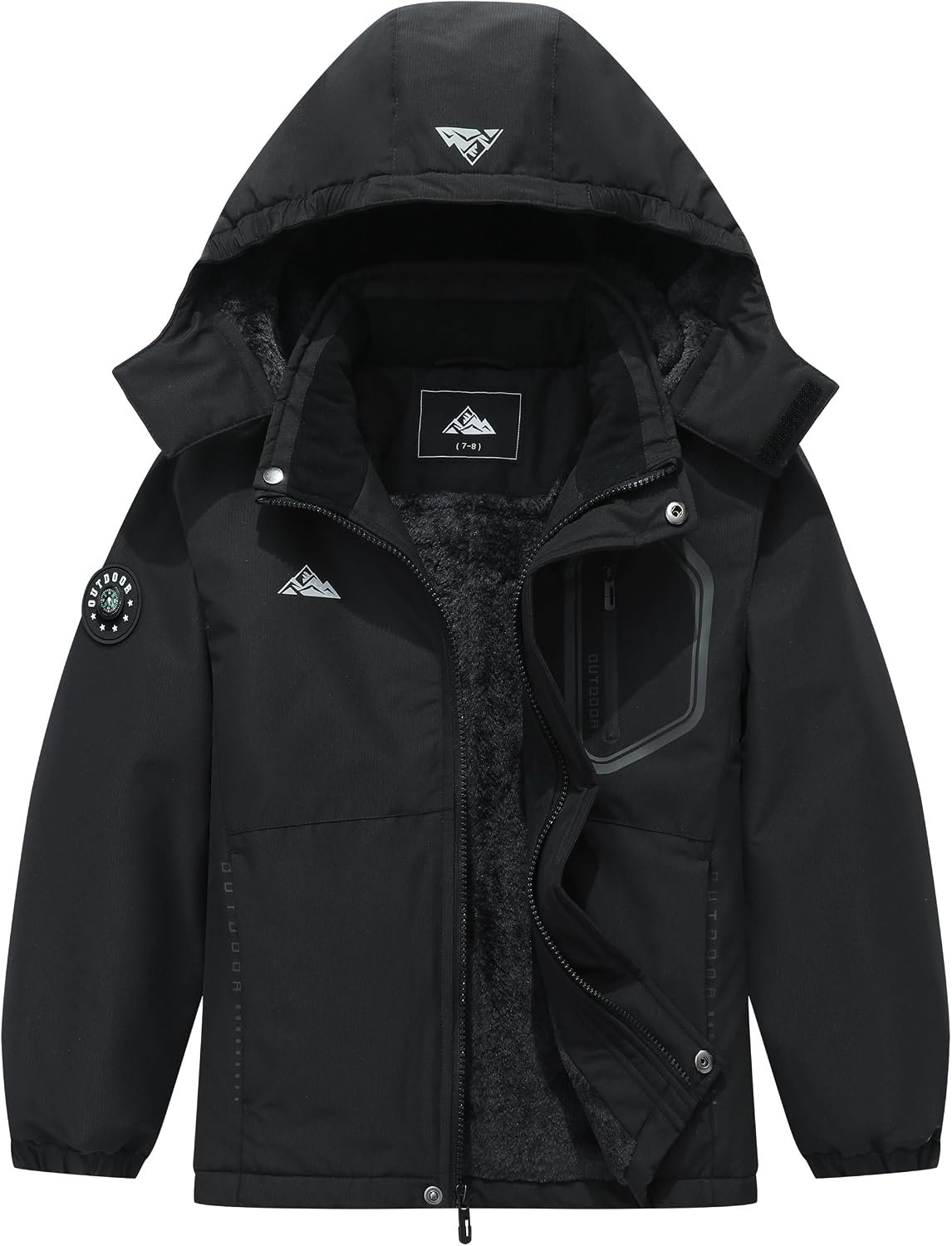 Boy’s Waterproof Ski Jacket kids Winter Snow Coat | Fleece Snowboarding Jackets with Detachable Hood