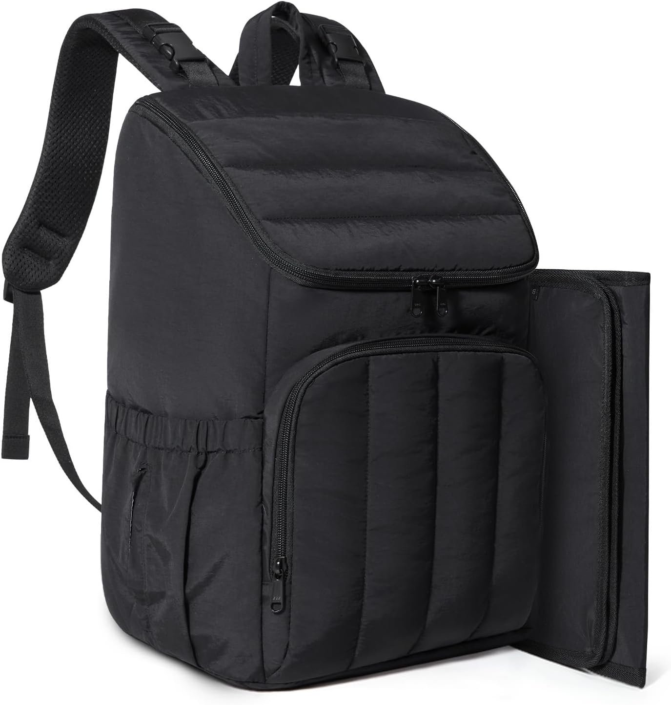 BAGSMART Diaper Bag Backpack, Large Quilted Baby Diaper Bag with Quick-access Insulated Pockets, Versatile Travel Backpack