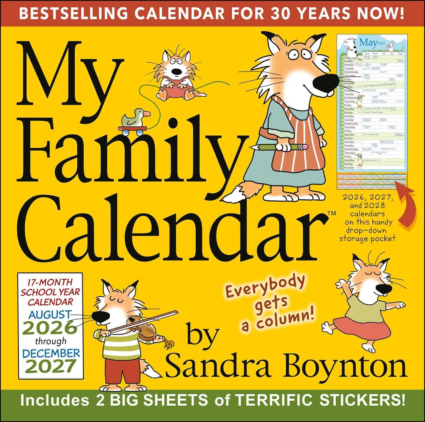 Sandra Boynton’s 17-Month 2026-2027 My Family Wall Calendar