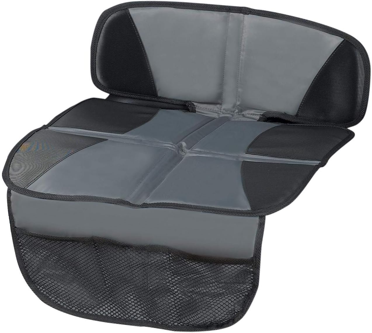 Kaiphy Car Seat Protector – Seat Protection Mat – Thick Padding – Durable, Waterproof Fabric, Leather Reinforced Corners & 3 Pockets for Handy Storage Gray