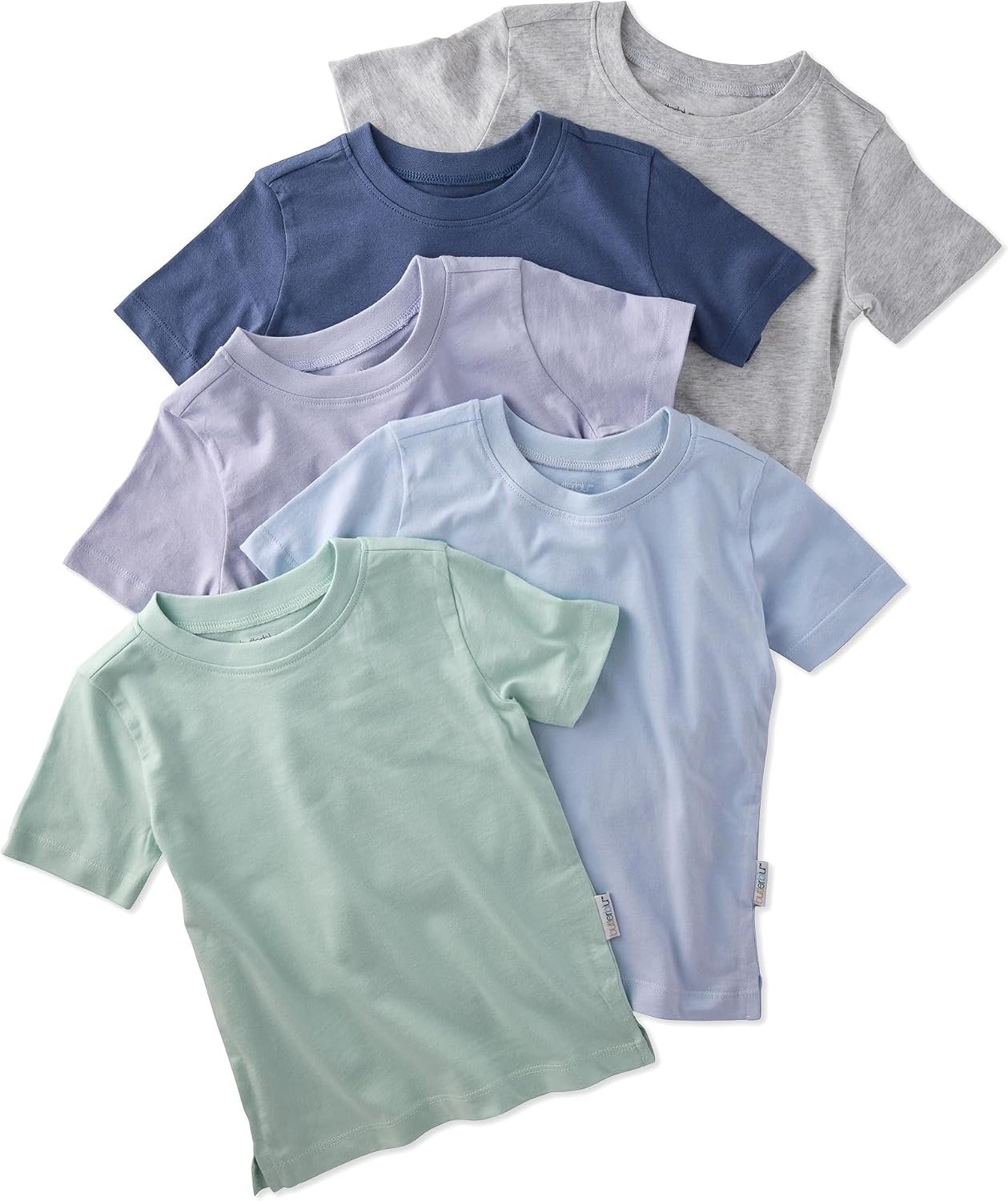 Butterblu Taylor 5-Pack Toddler Short Sleeve T-Shirts 100% Organic Cotton for Toddler Boys and Girls​