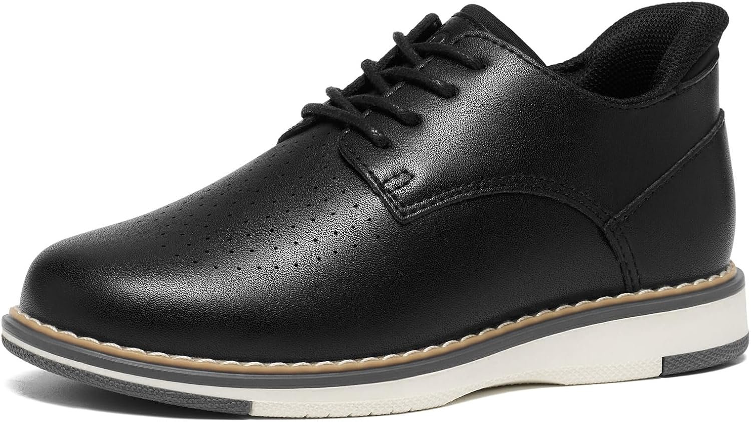 GINNI Boys Slip-On Comfort Dress Shoes, Kids Lace-Up Casual Oxford Sneakers | Hands-Free Oxfords, Light & Flexible Sole, for Toddler/Little Kid/Big Kid/Youth, School Suit Formal Tuxedo Church Wedding