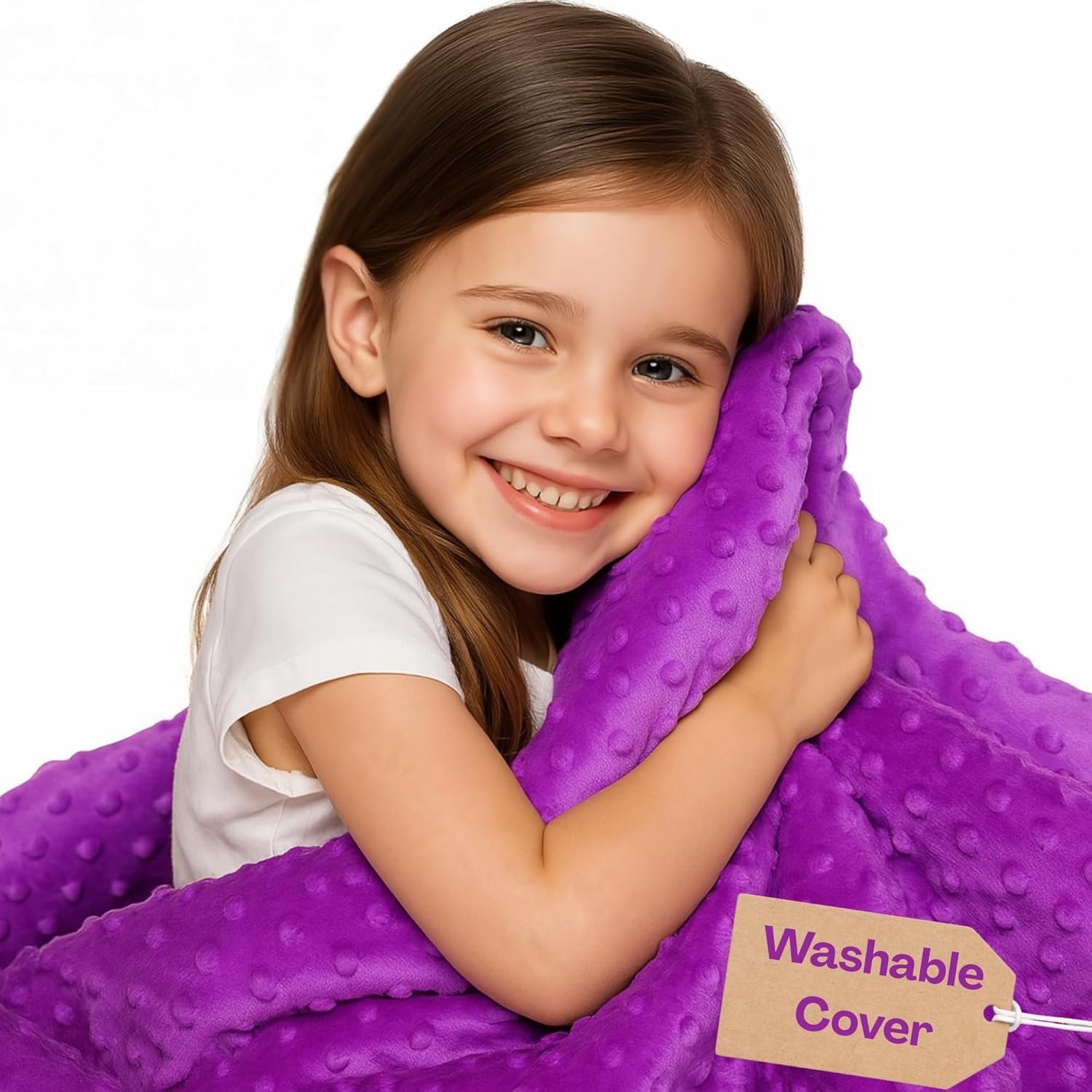hazli Super-Soft Kids Weighted Blanket 7 Pounds – Easy to Clean, Washable Minky Cover – 41×60 Inches Child Heavy Blanket for Girls and Boys Small