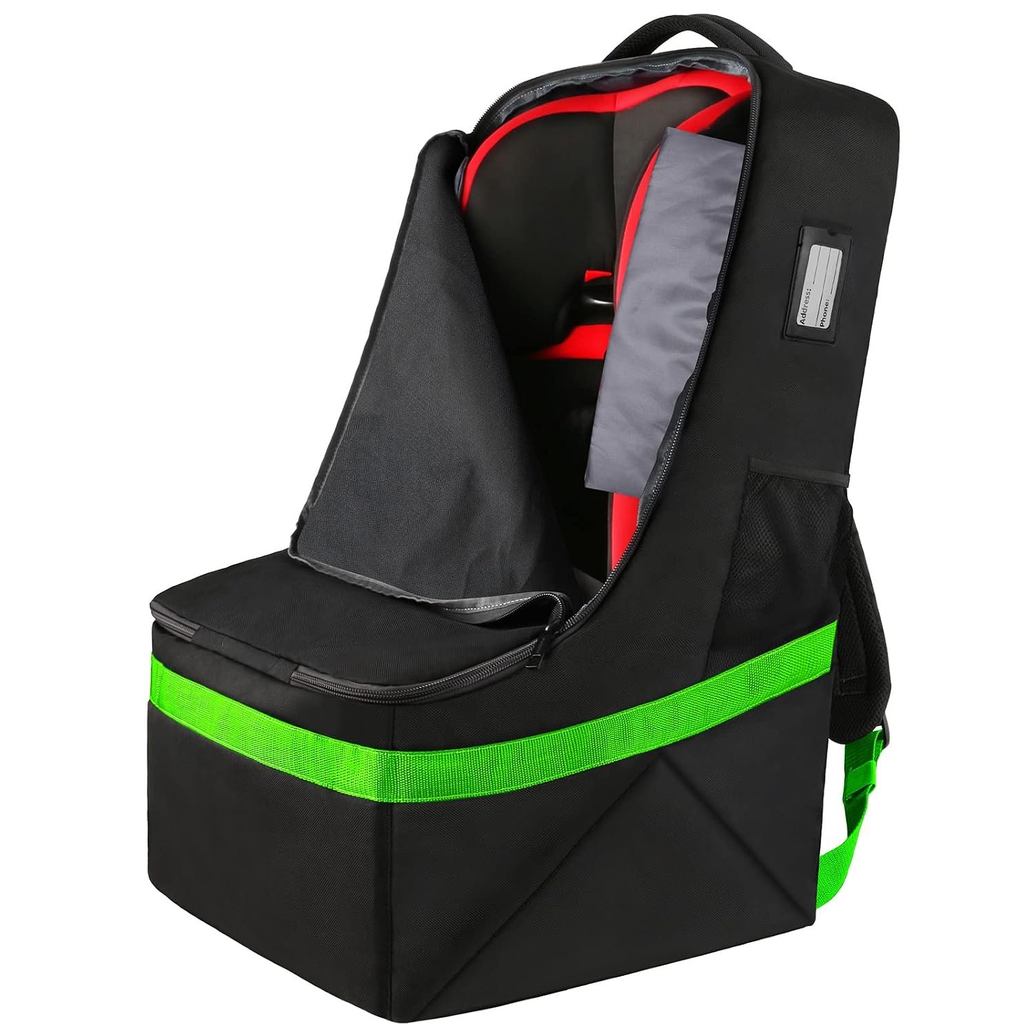 YOREPEK Car Seat Travel Bag, Padded Car Seats Backpack for Air Travel | Fits Most Infant & Bootster Car Seat, Carseat Travel Bag for Airplane, Airport Gate Check Bag (Green)