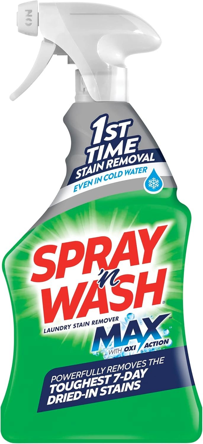 Spray N’ Wash Max Stain Remover Spray, Laundry Pre-Treat for Tough Stains, 16oz