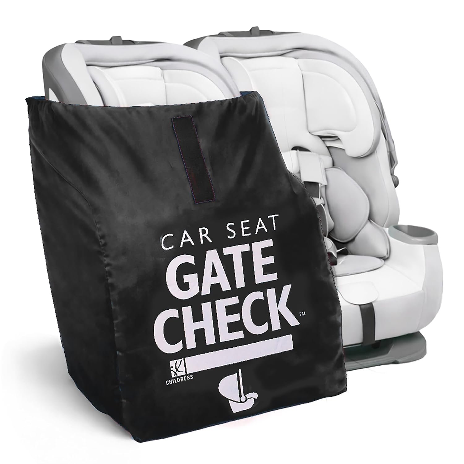 J.L. Childress Gate Check Travel Bag for Car Seats – Car Seat Travel Bag for Airplane, Fits All Baby & Infant Carriers, Airport Accessories for Gate Check, Flying Essentials, AirTag Compatible – Black
