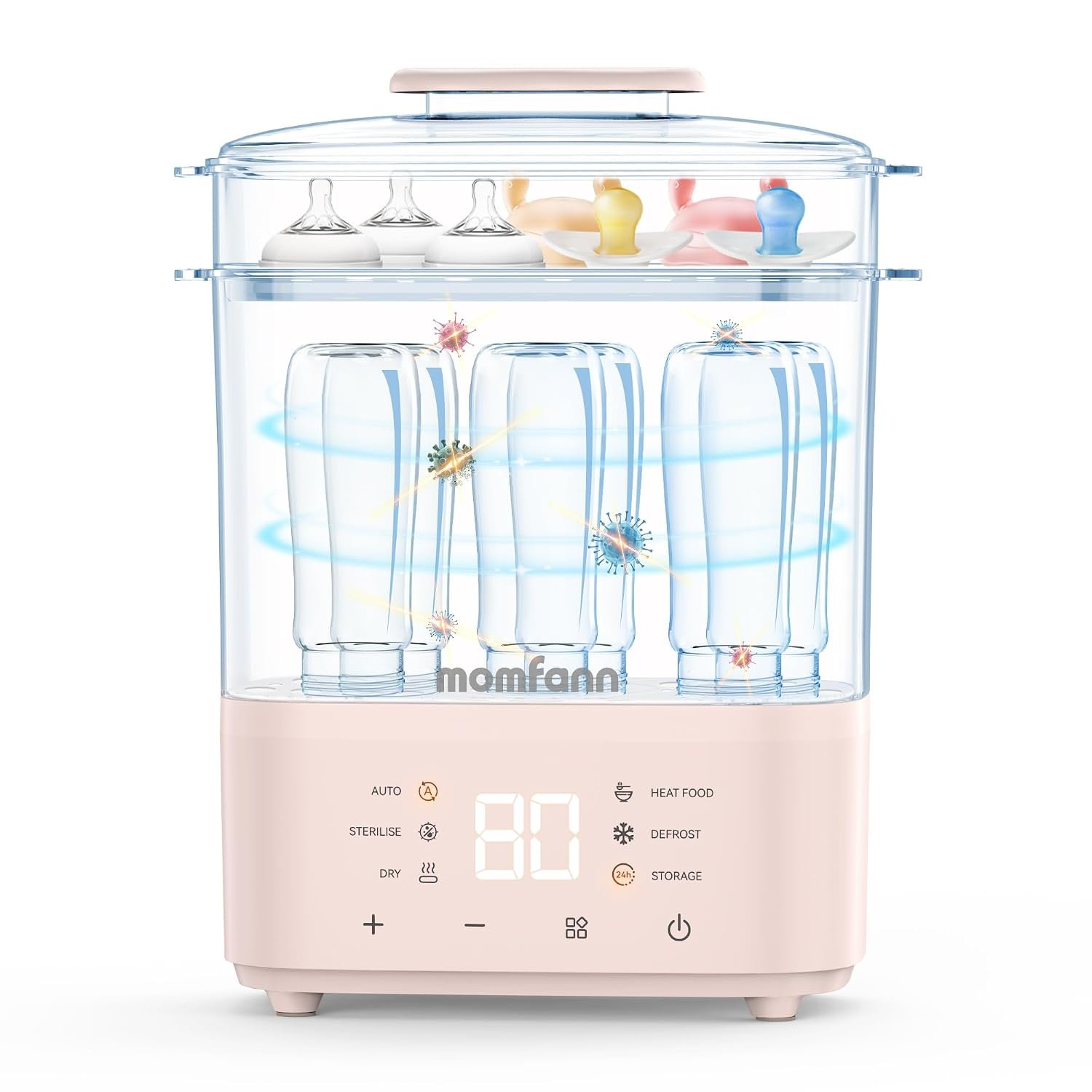 MOMFANN Bottle Sterilizer and Dryer for Baby Bottles, Pacifiers, Pump Parts | Large Capacity, Compact Electric Steam Baby Bottle Sterilizer