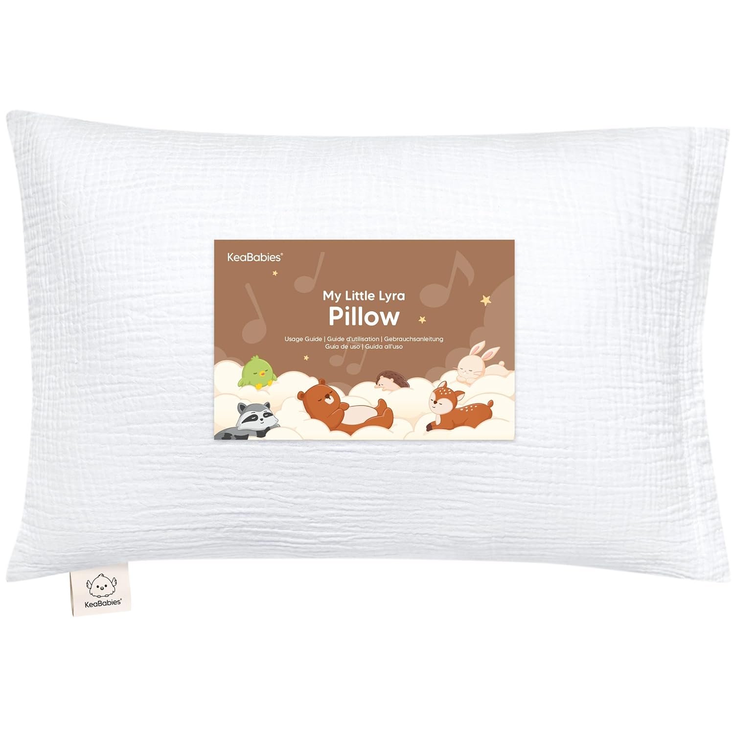 KeaBabies Toddler Pillow with Pillowcase,13×18 Soft Breathable (Soft White) | Organic Cotton Muslin Kids Pillow for Sleeping, Travel, Preschool Nap, Small Bed, Toddler Age 2 Year Old to 5
