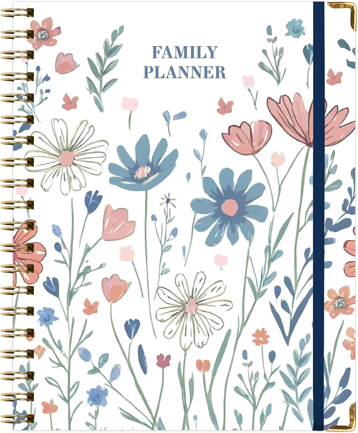 Undated Family Planner Organizer – 8.5″ x 11″ Weekly & Monthly Calendar for 5+ People, Meal Planning, Budgeting, Habit Tracker – Hardcover, Household Schedule Organizer for Parents, Kids, & Caregivers (Colorful Botanicals)