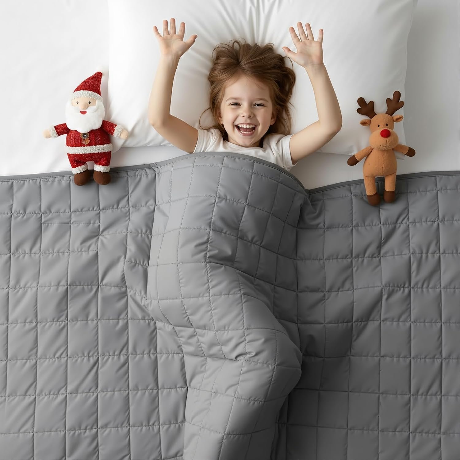 Weighted Blanket -5lbs 41″x60″ Cooling Heavy Blanket for 60-80lbs with Premium Glass Beads – Soft Thick Big Blankets for All-Season Sleeping Comfort Breathable