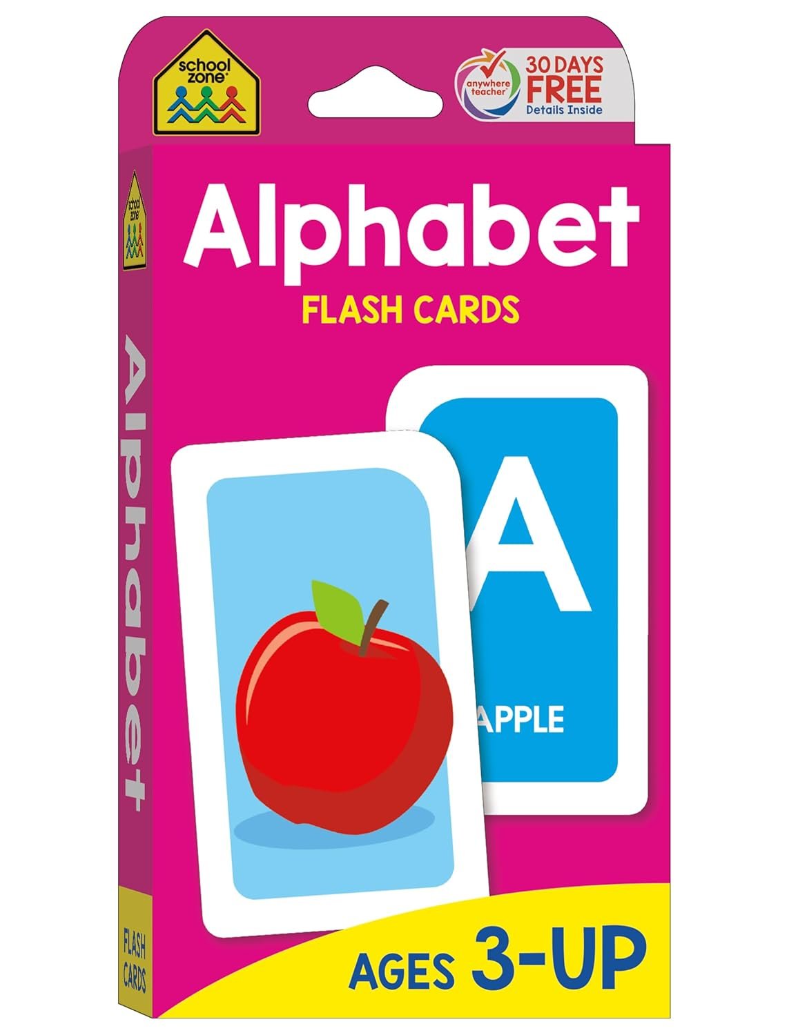 School Zone Alphabet Flash Cards: 56 Cards, Toddler, Preschool, Learn the ABC’s, Letters, Phonics, Colorful & Fun Learning, Ages 3+