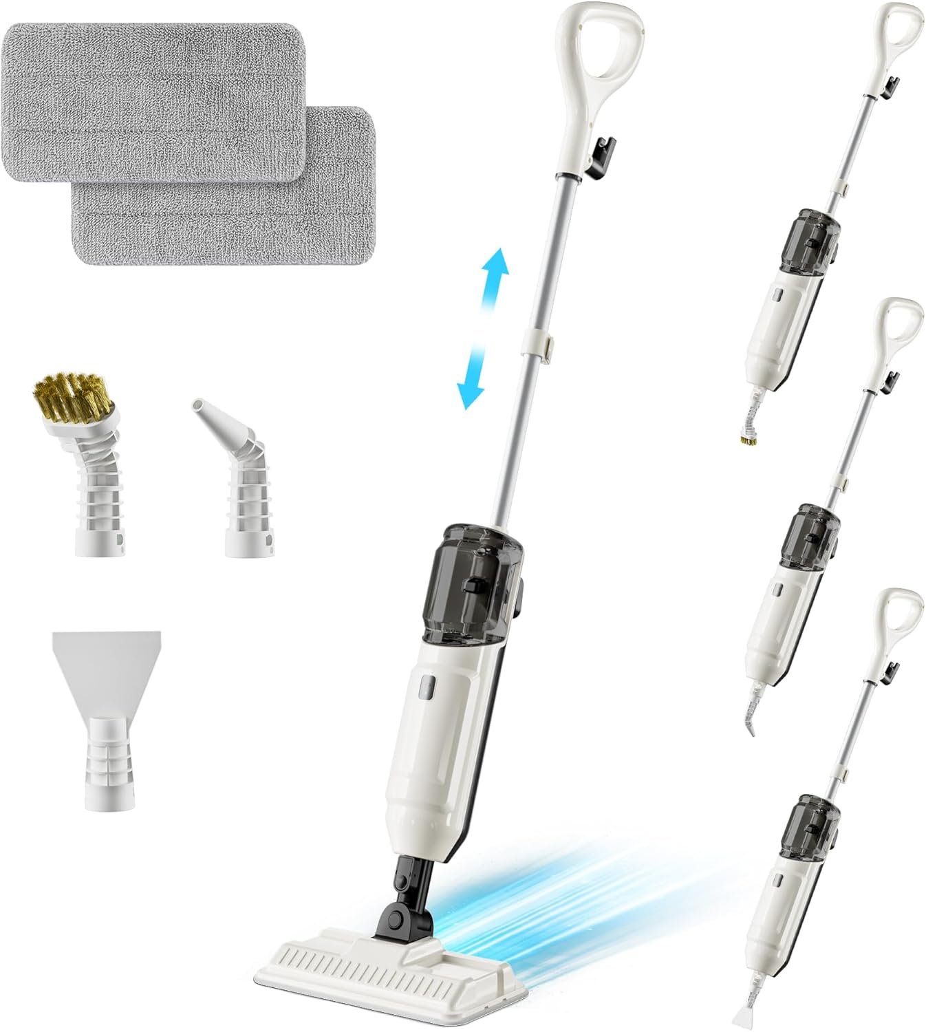 Steam Mop for Floor Cleaning, Multi-Purpose Steam Cleaner with Handheld Steamer & Accessories, Deep Cleaning Floor Steamer for Hardwood and Tile, Pet-Friendly Steam Mop for Home | 99.9% Stains Removal, Chemical-free Cleaning Safe for Kids/Pets, Lightweight, Deep Cleaning Floor Steamer for Hardwood/Tile