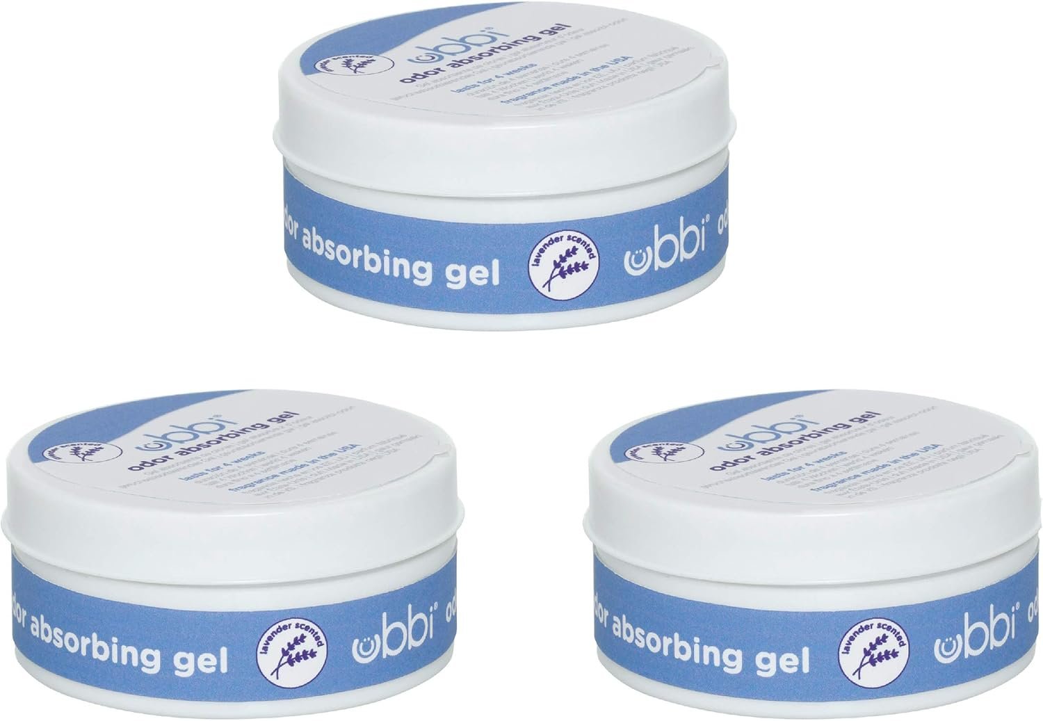 Ubbi Lavender Scented Odor Absorbing Gels, 3-Pack | Effective Odor Control for Diaper Pails, Baby Nursery Must Haves, Keeps Nurseries and Daycares Smelling Fresh