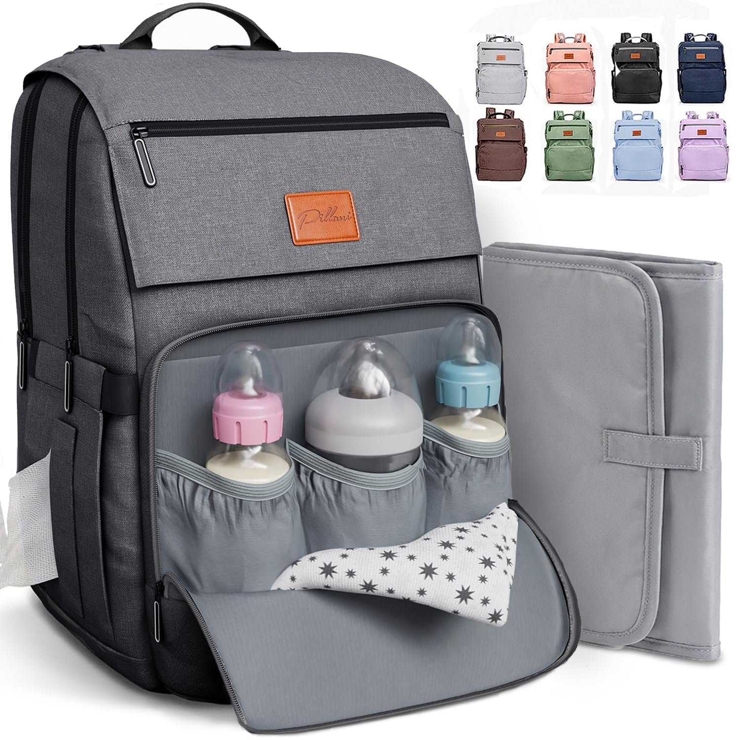 Baby Diaper Bag Backpack – Baby Bag for Girls & Boys, Large Waterproof Diaper Backpack – Baby Shower Gifts for Boys & Registry Must Haves – Travel Diaper Bags with Changing Pad – Newborn Stuff