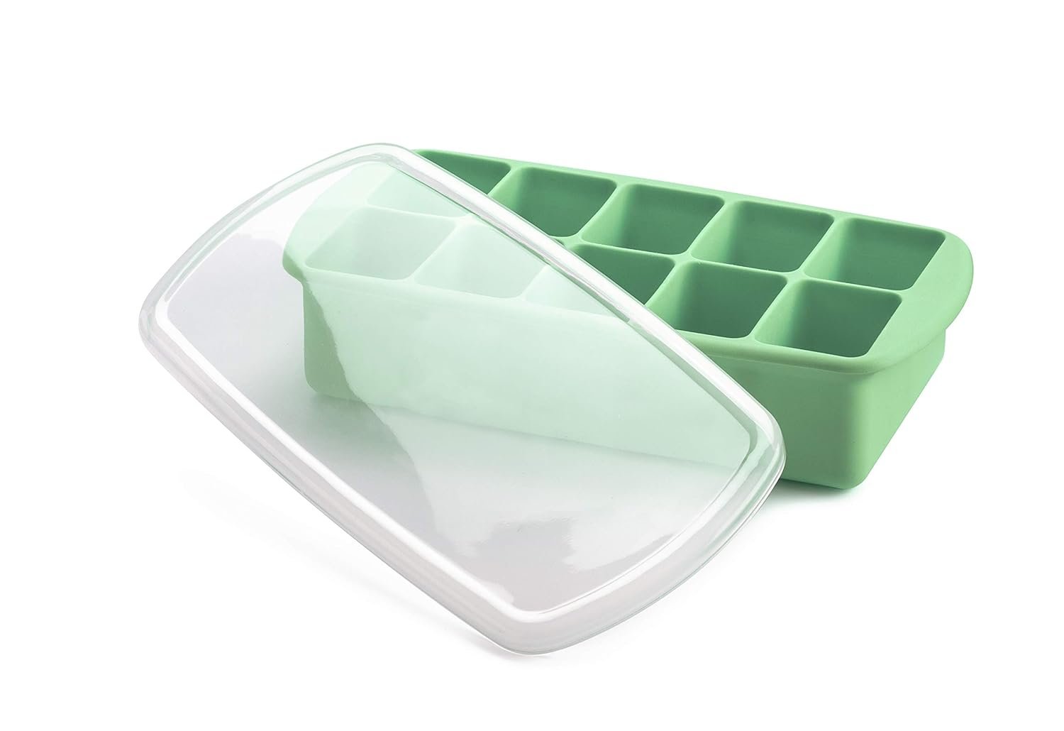 melii Silicone Baby Food Freezer Tray with Lid | 10 x 2oz Portion Cubes – Breastmilk & Homemade Puree Storage Container – BPA Free, Microwave, Freezer & Dishwasher Safe – Baby Registry Must (Mint)