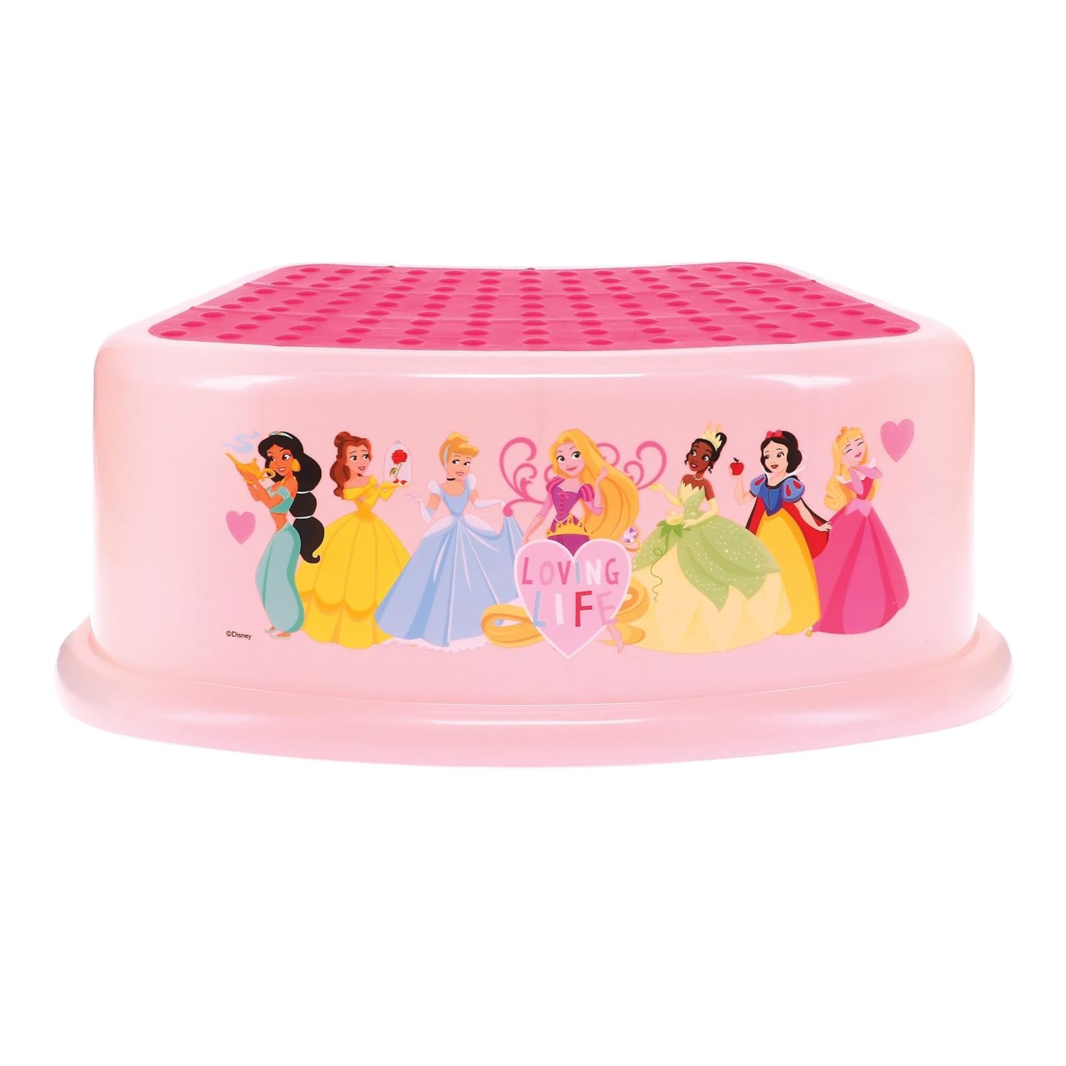 Disney Princess Loving Life Step Stool – Kids Step Stool, Potty Training, Non-Slip, Bathroom, Kitchen, Lightweight