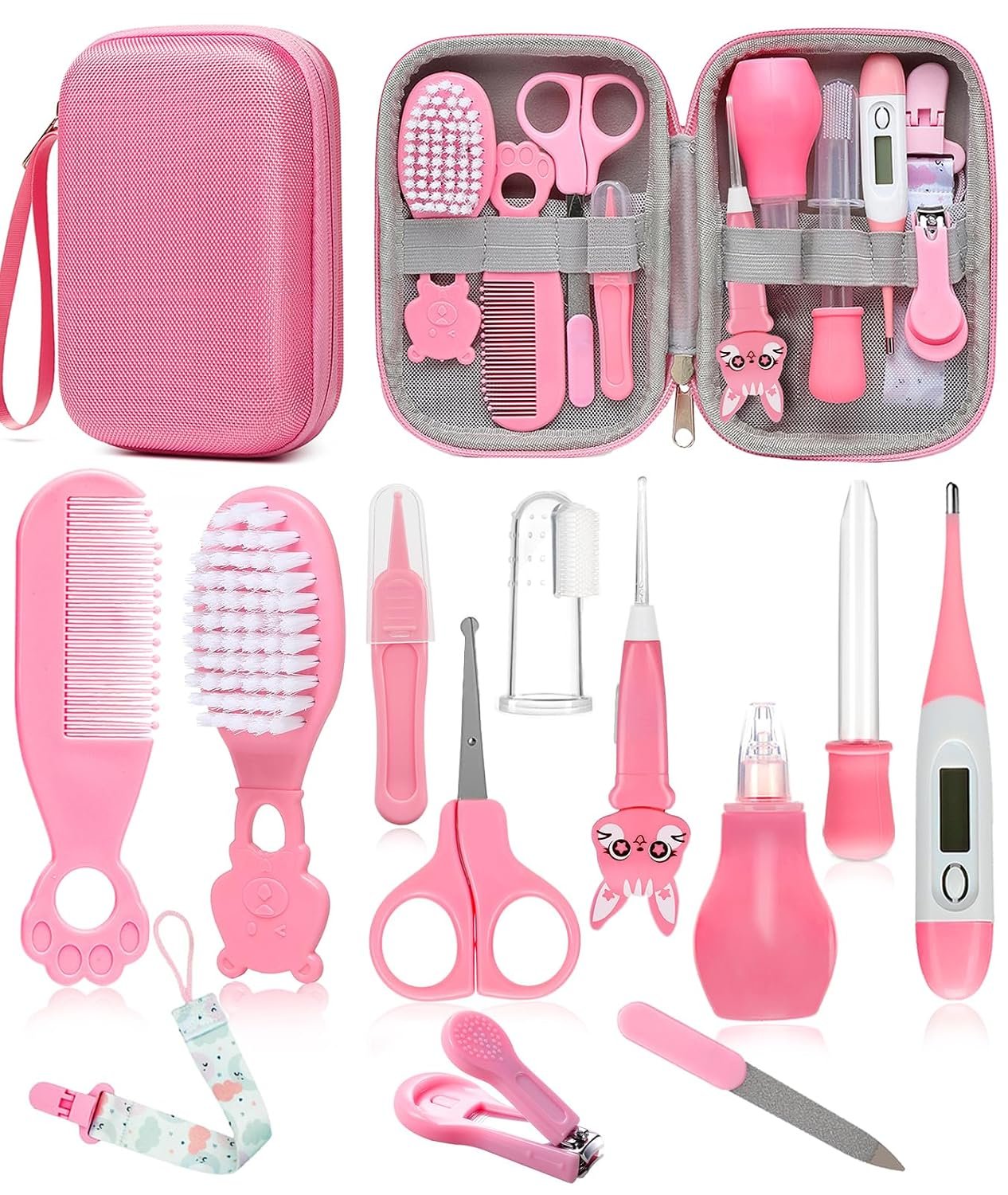 Baby Grooming Kit for Newborns, All-in-One Baby Care Essentials with Nail, Hair, Nasal and Temperature Care Tools for First-Time Parents Home and Travel Used