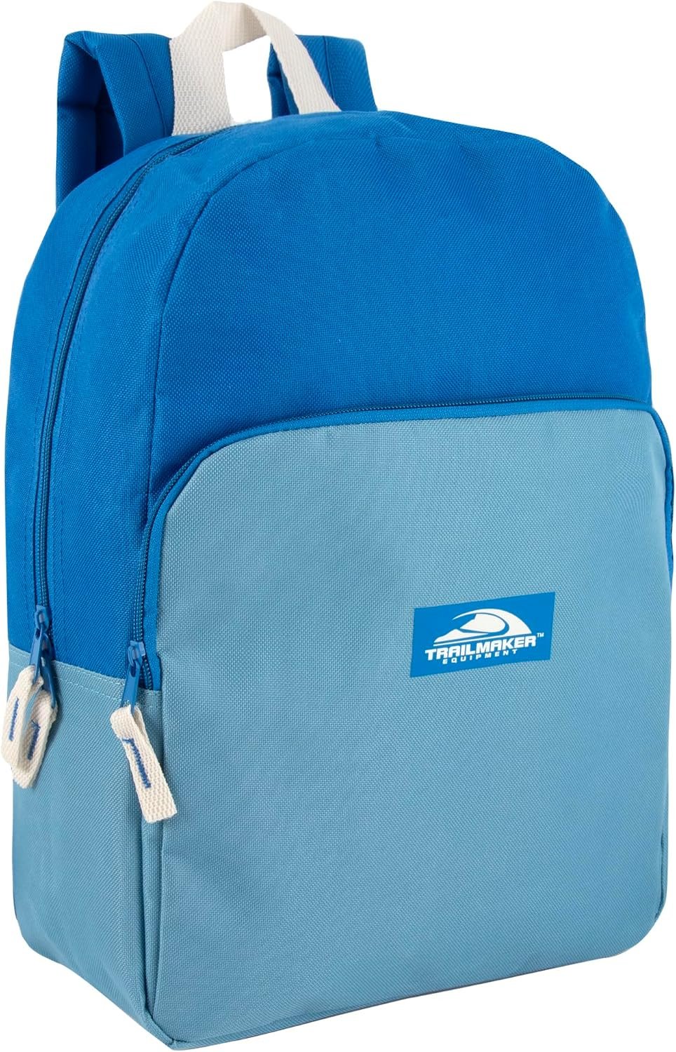 Trail maker 15 Inch Backpack for Kids, Preschool, Elementary & Middle School Students – Spacious Bookbag with Large Front Pocket, Adjustable Straps, Fits up to 13 Inch Laptop (Blue)
