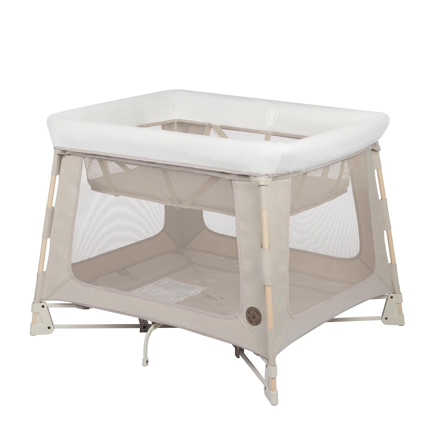 Maxi-Cosi Swift Baby Playard with Mat, Baby Playpen, Play Yard with Bassinet, Portable Playpen for Babies and Toddlers, Classic Oat