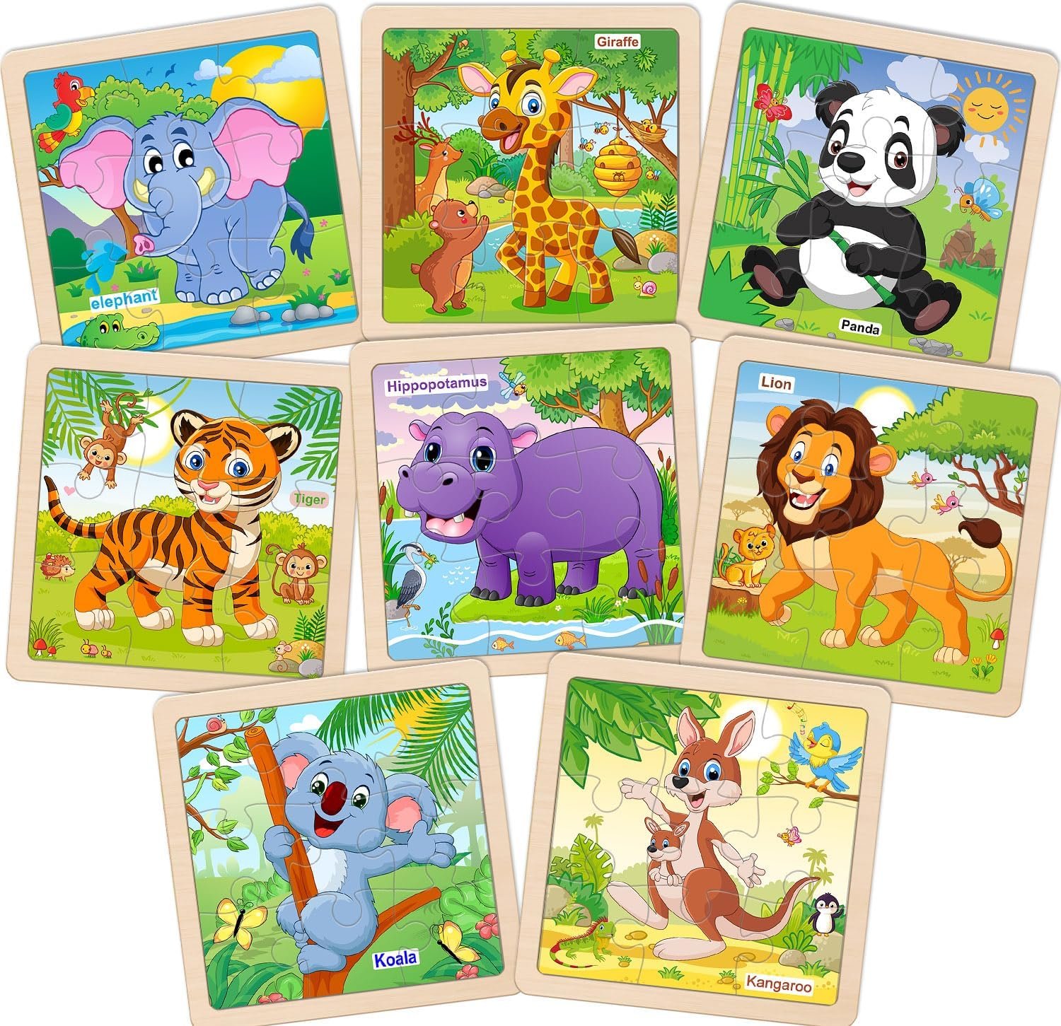 Wooden Puzzles for Toddlers 3+, 9 Pieces Animal Jigsaw Puzzles for Kids Ages 3-5, Preschool Learning Activities, Learning & Educational Toys, Gifts for Boys, Girls