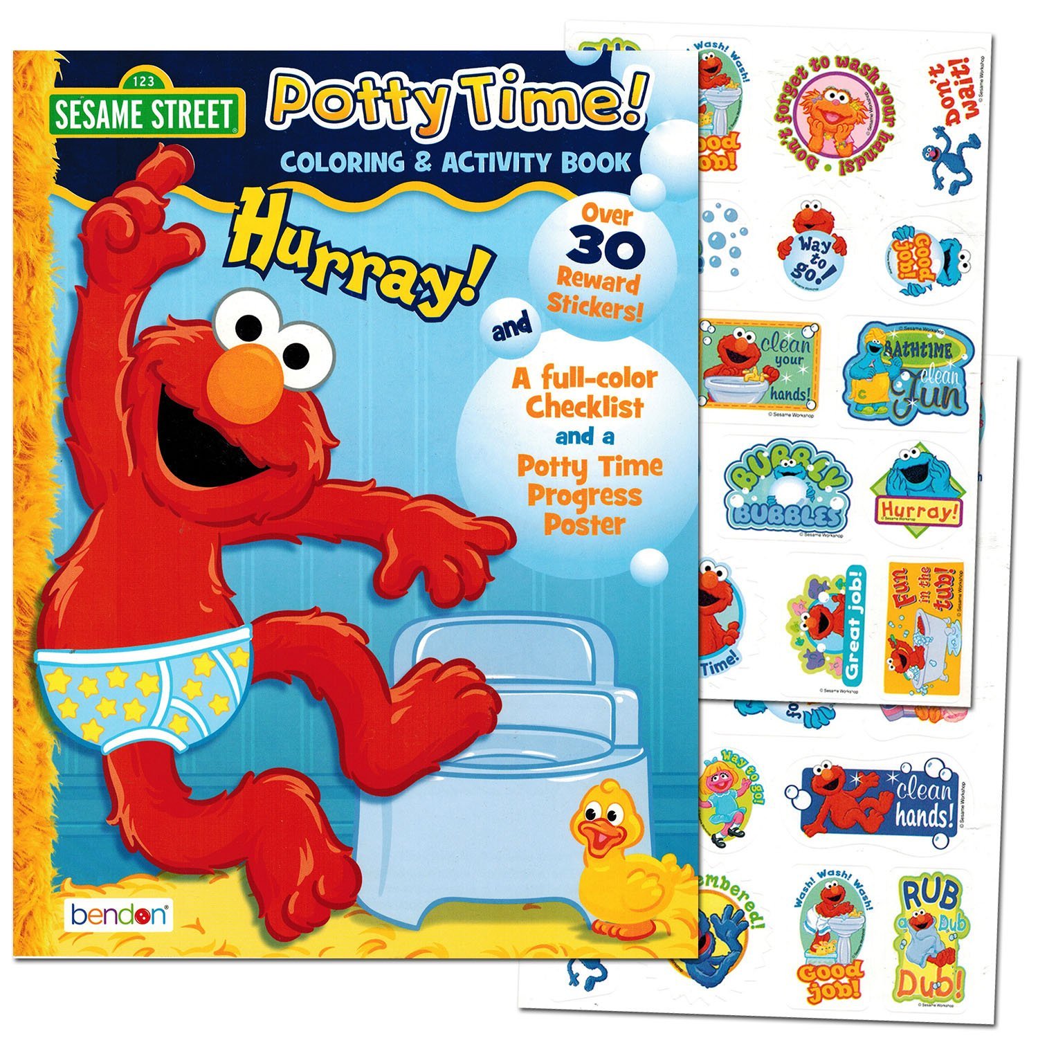 Sesame Street”Potty Time” Potty Training Coloring and Activity Set – with Progress Chart and Reward Stickers | Elmo Potty Training Coloring and Activity Book Set with Progress Chart and Reward Stickers – Sesame Street “Potty Time”