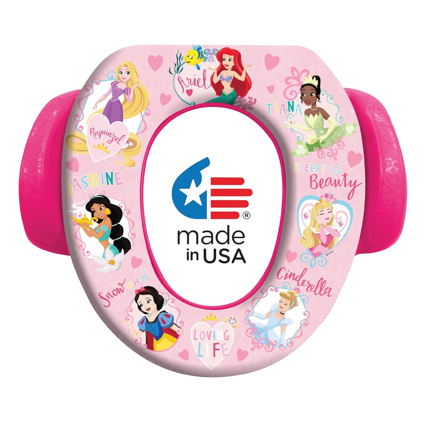 Disney Princess “Loving Life” Soft Potty Seat and Potty Training Seat – Soft Cushion, Baby Potty Training, Safe, Easy to Clean