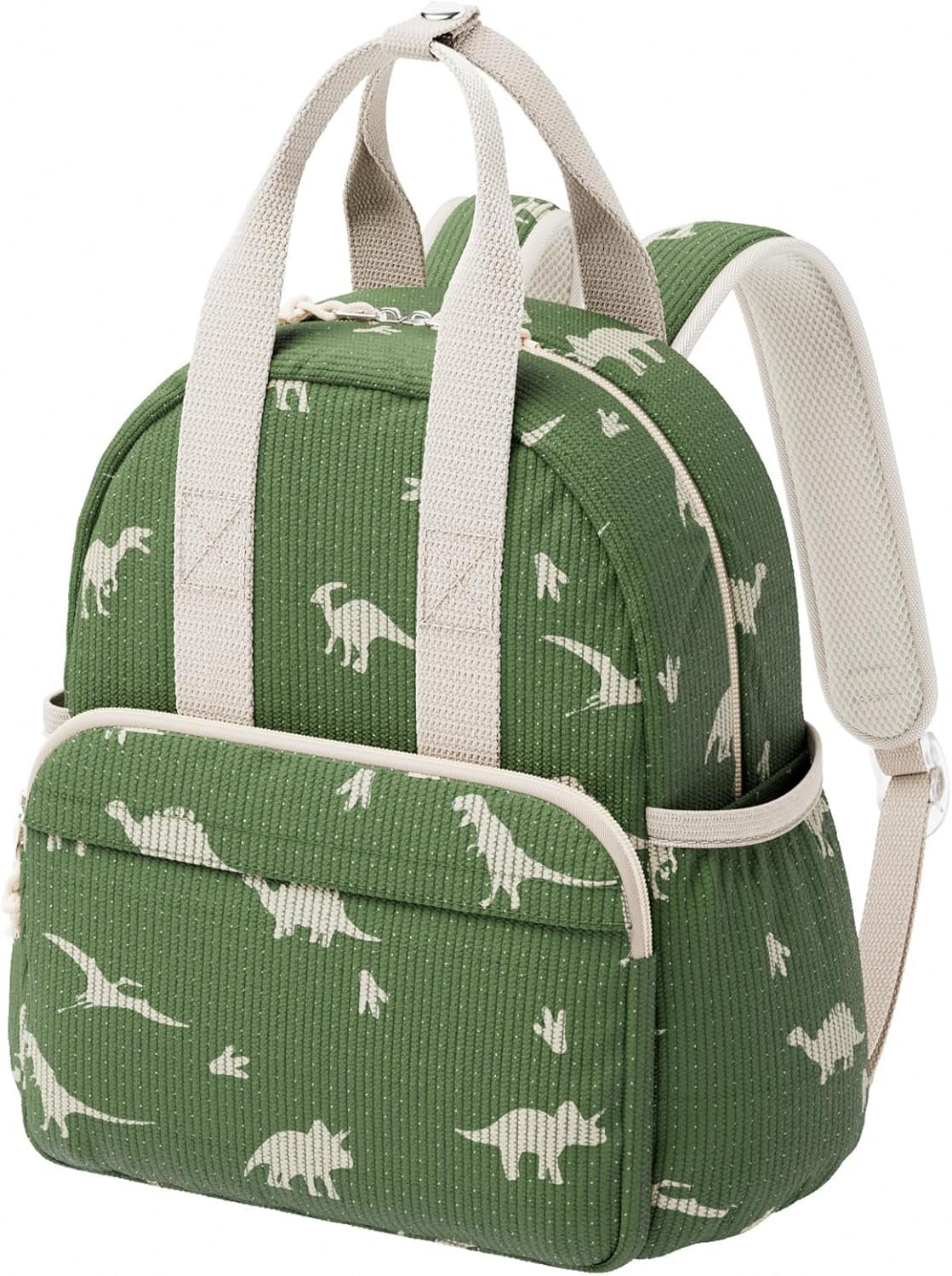 Corduroy Toddler Backpack for Preschool Boys Girls Ages 2-4 | 12 Inch Water-Resistant Small Kids Backpack for School & Travel, Lightweight Bookbag(Medium,Dinosaur)