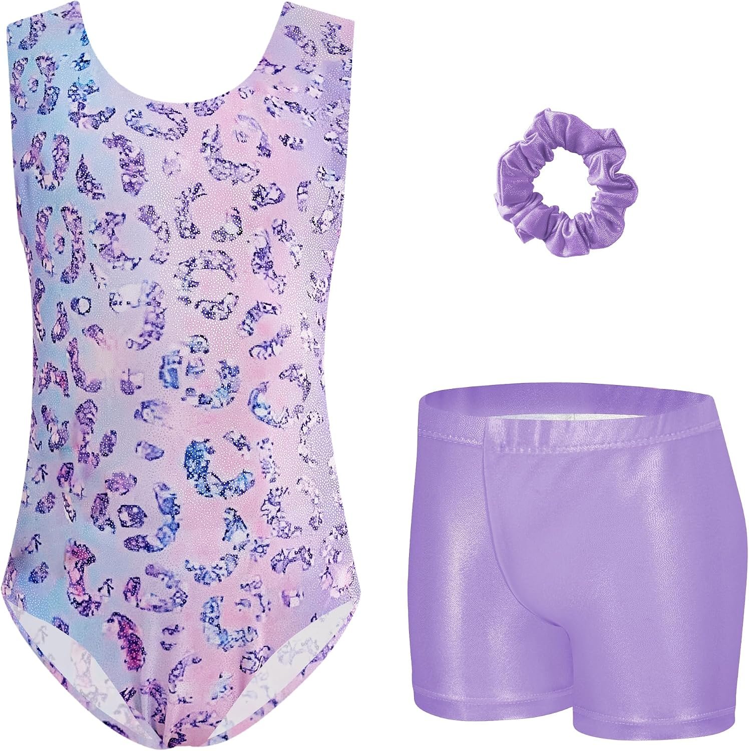 Zaclotre Gymnastics Leotards for Girls Sparkly Unitards with Gym Shorts | Girls sparkle gymnastics leotards with shorts set.Age for 3-12 Years.Great for gym class,tumbling and cheerleading.
