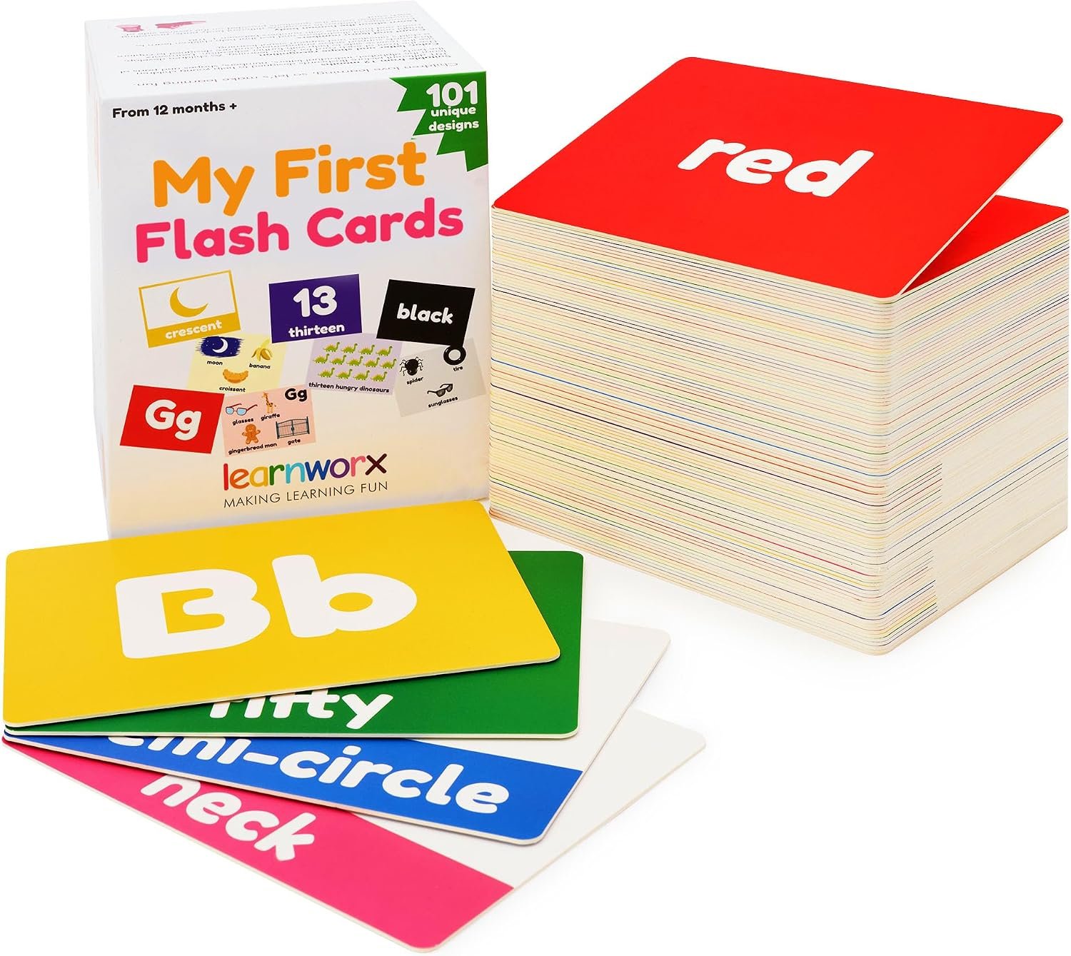 Toddler Learning Flash Cards | Kids Letter Number Alphabet Animal Color Words Flashcards | Large Cards Ideal for Preschool Kindergarden Pre K Educational | Flashcards 12 Months – 5 Years