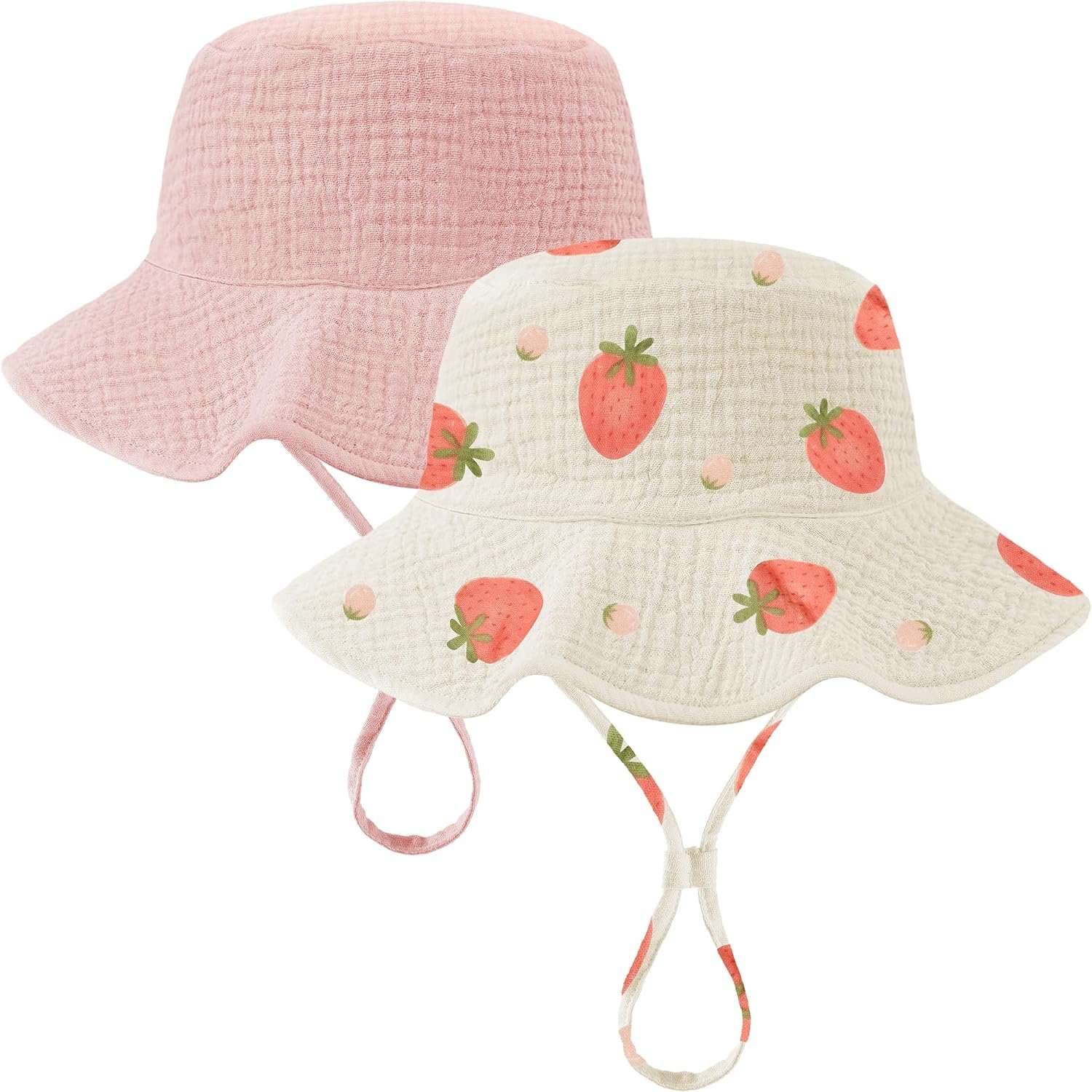 Muslin Baby Sun Hat Sun Protection Baby Toddler Bucket Hats for Boys Girls