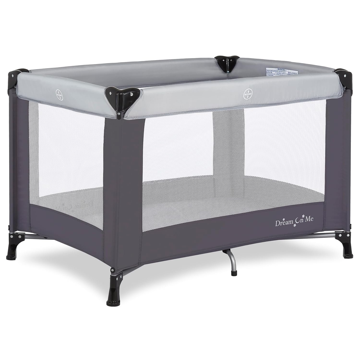 Dream On Me Nest Portable Playard, Lightweight, Foldable, Carry Bag, Grey | Breathable Mesh Sides, ASTM Tested for Infants & Toddlers, 30 Lb Limit, Removable 1″ Mattress Pad, For Indoor & Outdoor Use