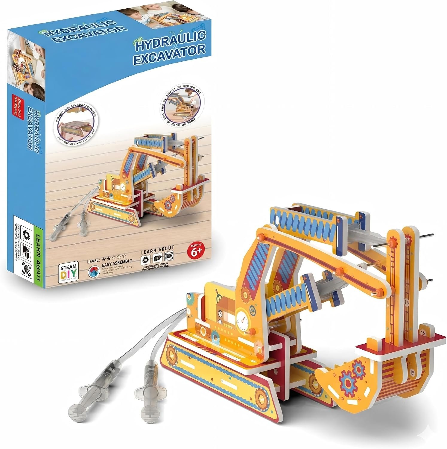STEM Pneumatic Excavator Kit – Build a Working Digger with Syringe & Tubing | Build a real air-powered digger with syringes! Learn gas pressure & energy transfer. No electricity, safe hands-on STEM fun.