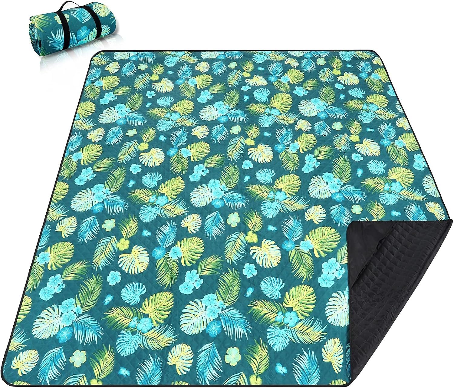 PY SUPER MODE Picnic Blankets Extra Large, Waterproof Foldable Outdoor Beach Blanket Oversized 83×79” Sandproof, 3-Layer Picnic Mat for Camping, Hiking, Travel, Park, Concerts(Yellow Flowers) | Oversized Foldable Picnic Outdoor Blanket, Sandproof Picnic Mat for Camping, Park