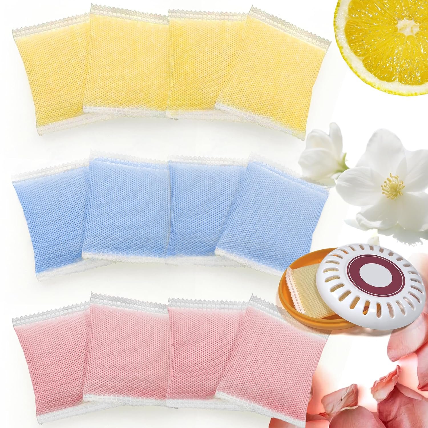 NewKe 12 Pack Diaper Pail Deodorizer Refills for Puck Baking Soda Cartridge | Diaper Pail Odor Absorber Carbon Filter Replacement Compatible with Munchkin Step and Pall Diaper Pail
