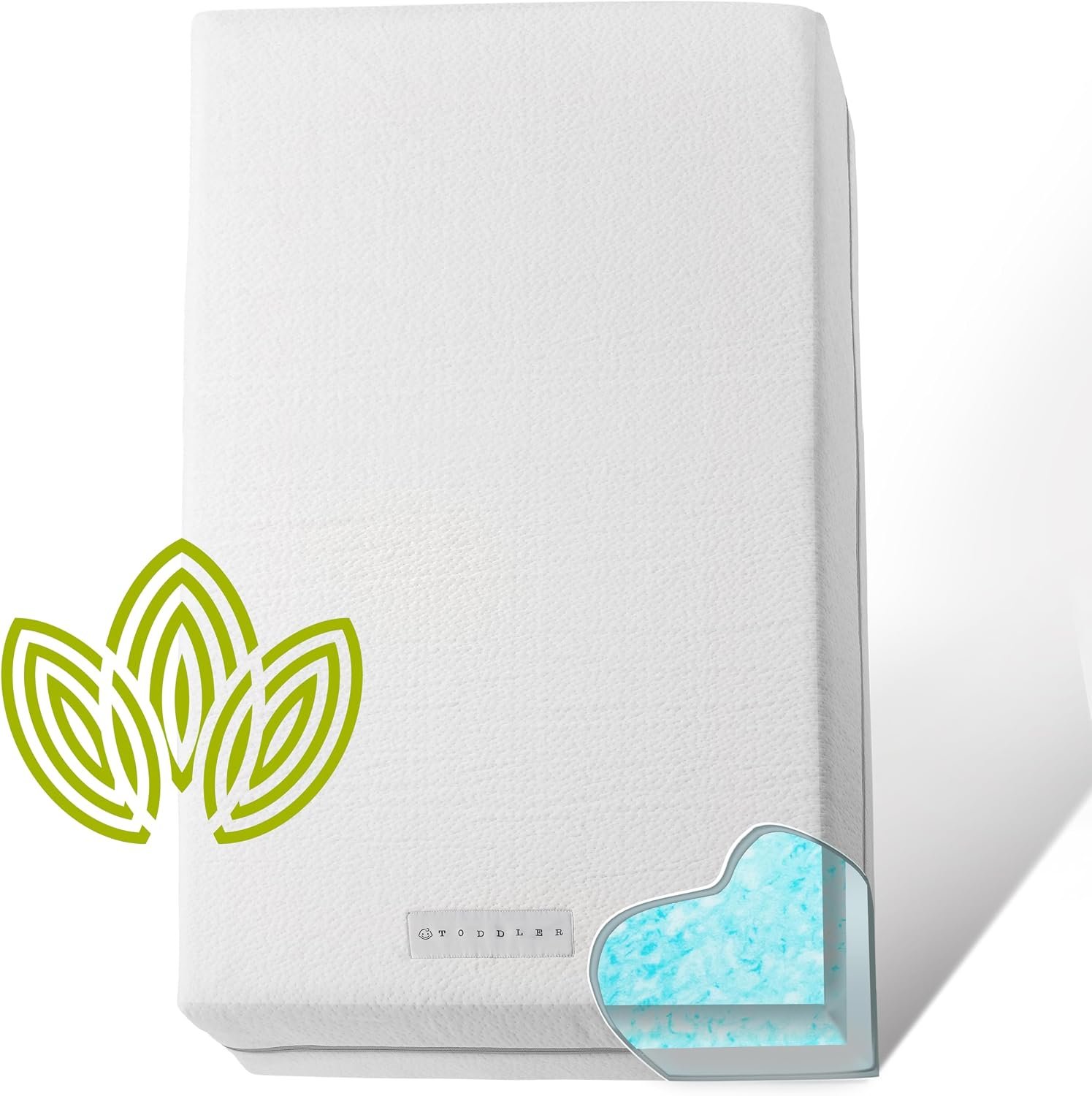 Organic Cotton Covered Dual-Sided Crib Mattress | 2-Stage Premium Memory Foam CertiPUR-US Hypoallergenic Baby Mattress Firm Support for Infant Cooling Gel for Toddler, Waterproof Washable, 52×27.5×5.5