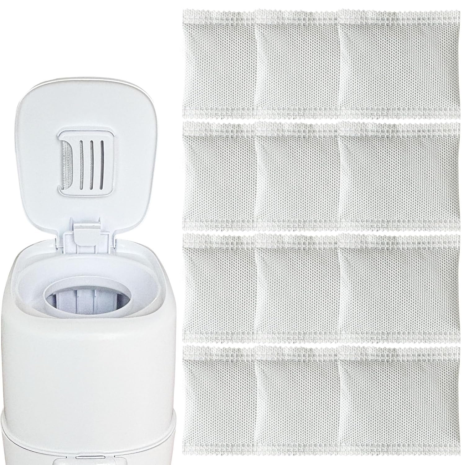 12 Pack Odor Removing Refills for Playtex Diaper Genie Complete and Expressions Pail, Diaper Pail Odor Absorber Carbon Filter Refills for Diaper Genie Systems