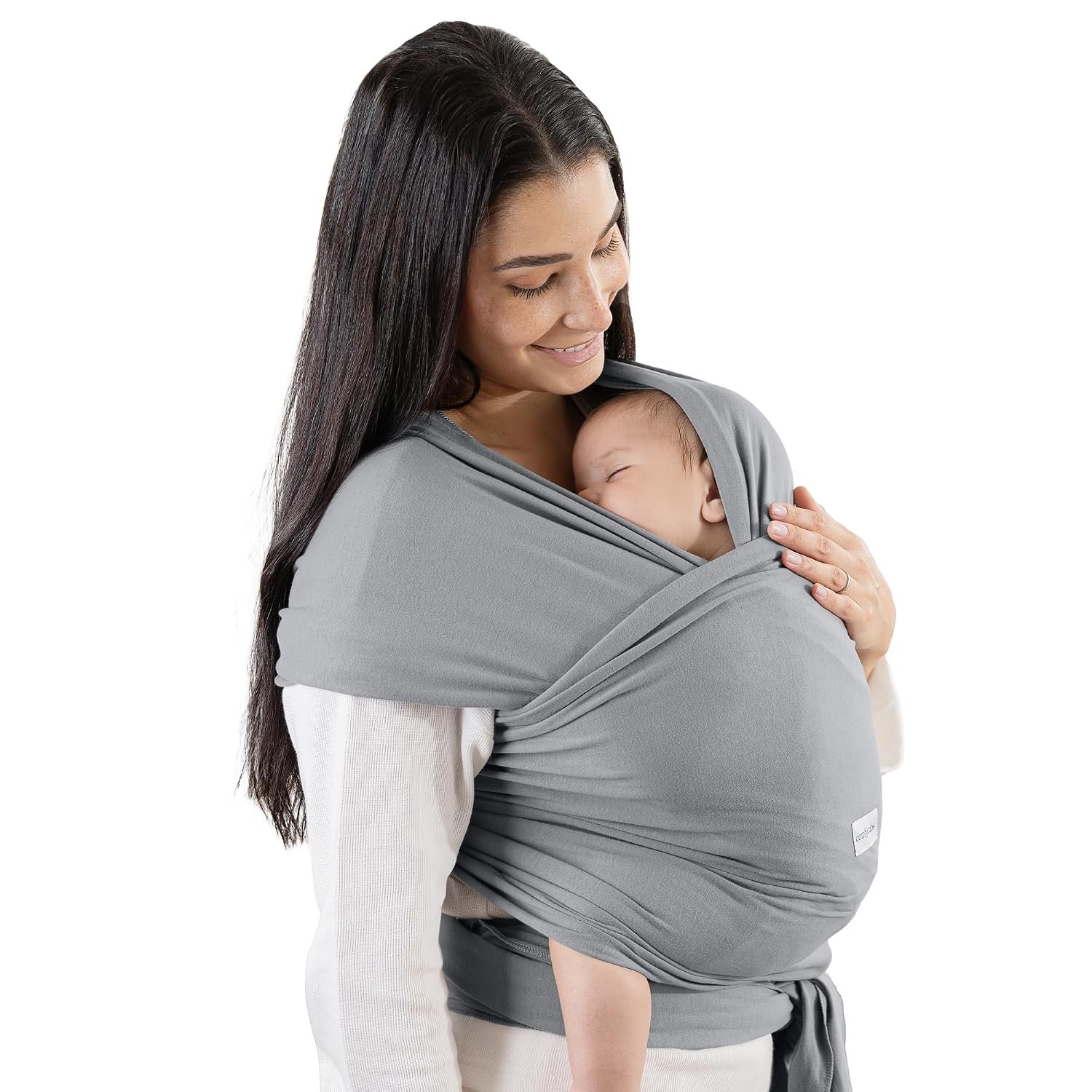Comfy Cubs Baby Wrap Carrier – Soft & Secure Fit Cotton Blend Baby Carrier Newborn to Toddler – Hands-Free & Lightweight Infant Wrap – Adjustable, One Size Fits All Toddler Sling – Slate Grey
