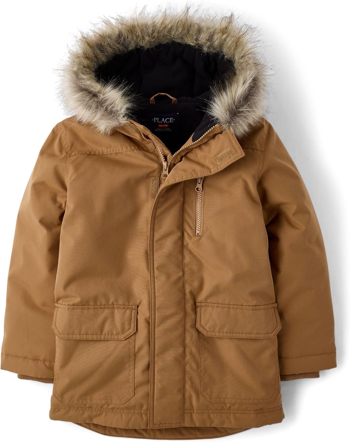 The Children’s Place Boys’ Water and Wind Resistant Hooded Zip Front Parka Jacket